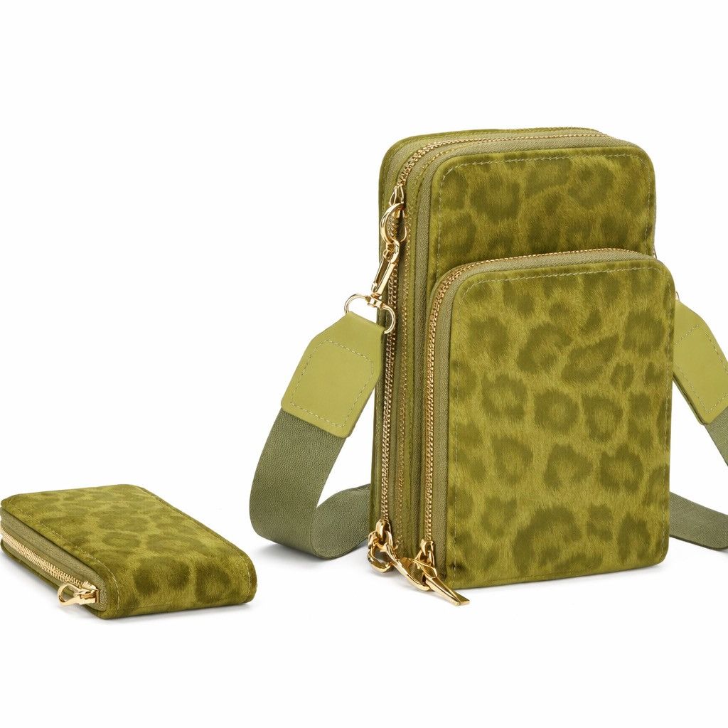Other Leopard Print Crossbody Phone Bag with Matching Wallet Size ONE SIZE - 2 Thumbnail