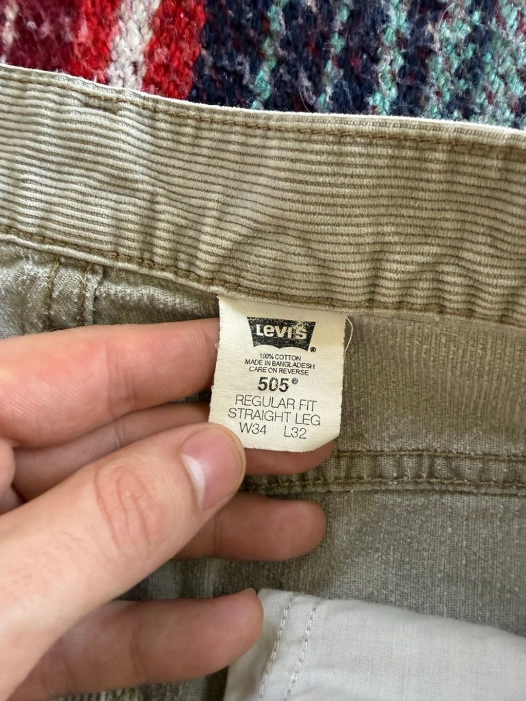 Levi's Men's Levi's Beige Corduroy Straight Leg Pants Waist 34x32 Size US 34 / EU 50 - 6 Thumbnail