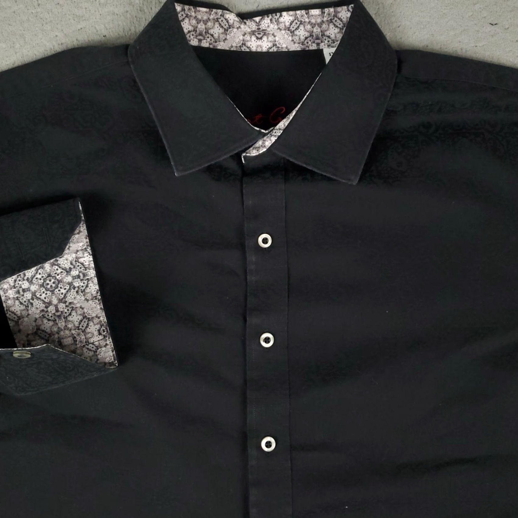 Robert Graham Robert Graham Shirt Mens Big 1X Black Button-Up Long Sleeve Paisley Collared Casual Formal Workwear Size US XL / EU 56 / 4 - 2 Thumbnail