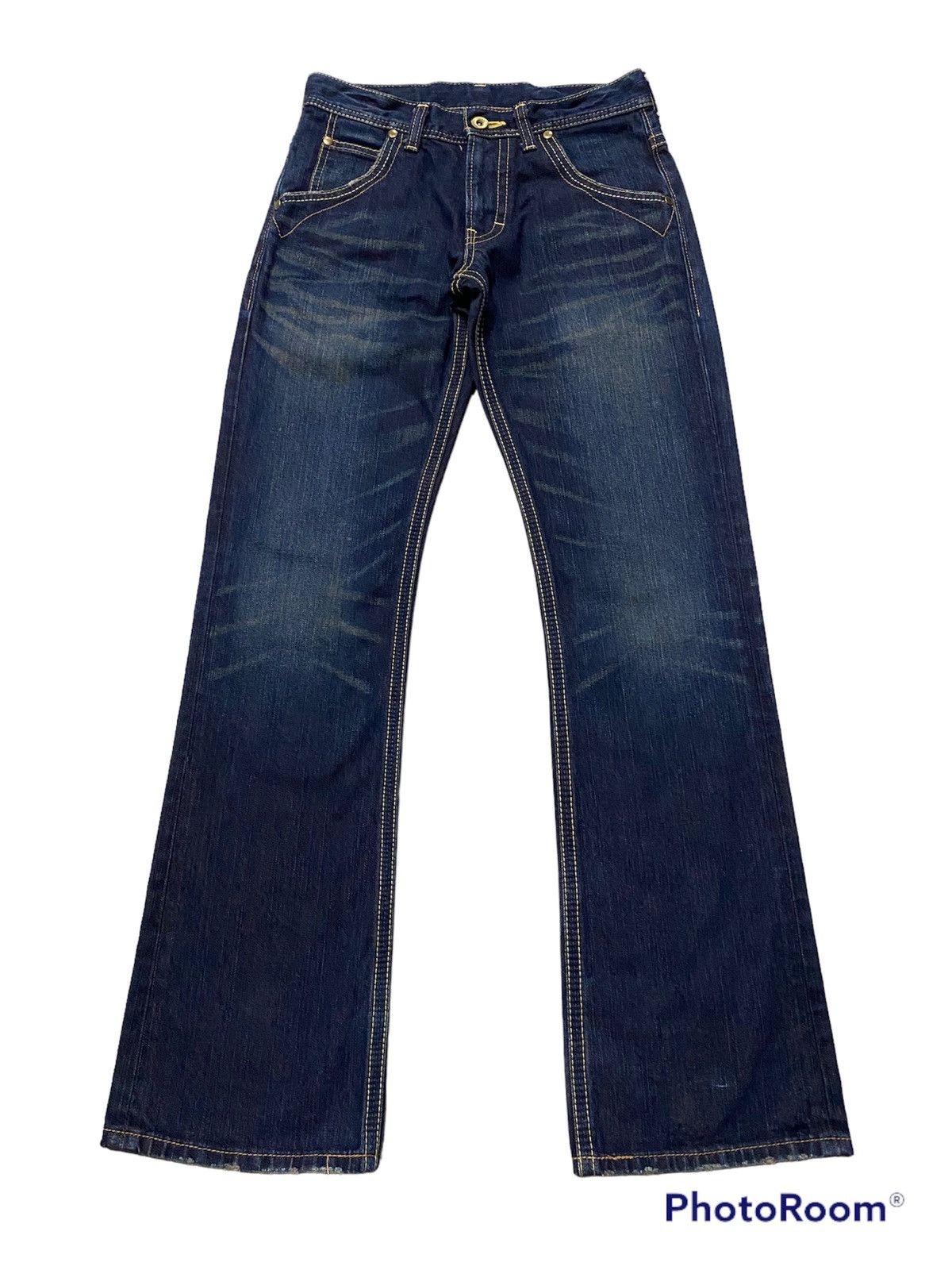 If Six Was Nine × Tornado Mart × Wrangler Flare Jeans Wrangler Gold Thread Western Denim Flared Size US 29 - 6 Thumbnail