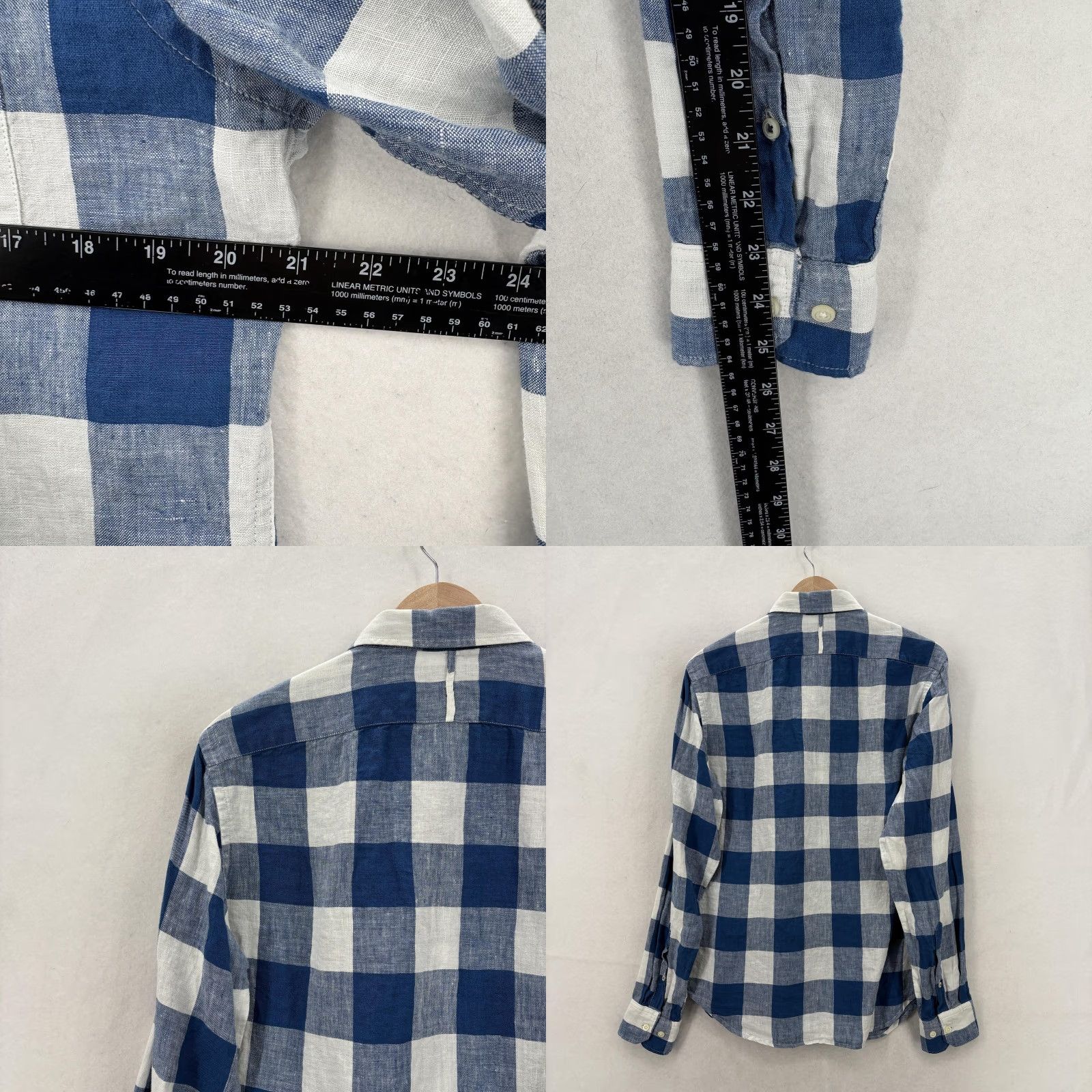 Banana Republic Banana Republic Shirt Mens Small Blue Buffalo Check Long Sleeve Linen Camden Fit Shirt Mens Small Blue Plaid Casual Slim Button-Up Linen Cam​den Fit Size US S / EU 44-46 / 1 - 8 Thumbnail