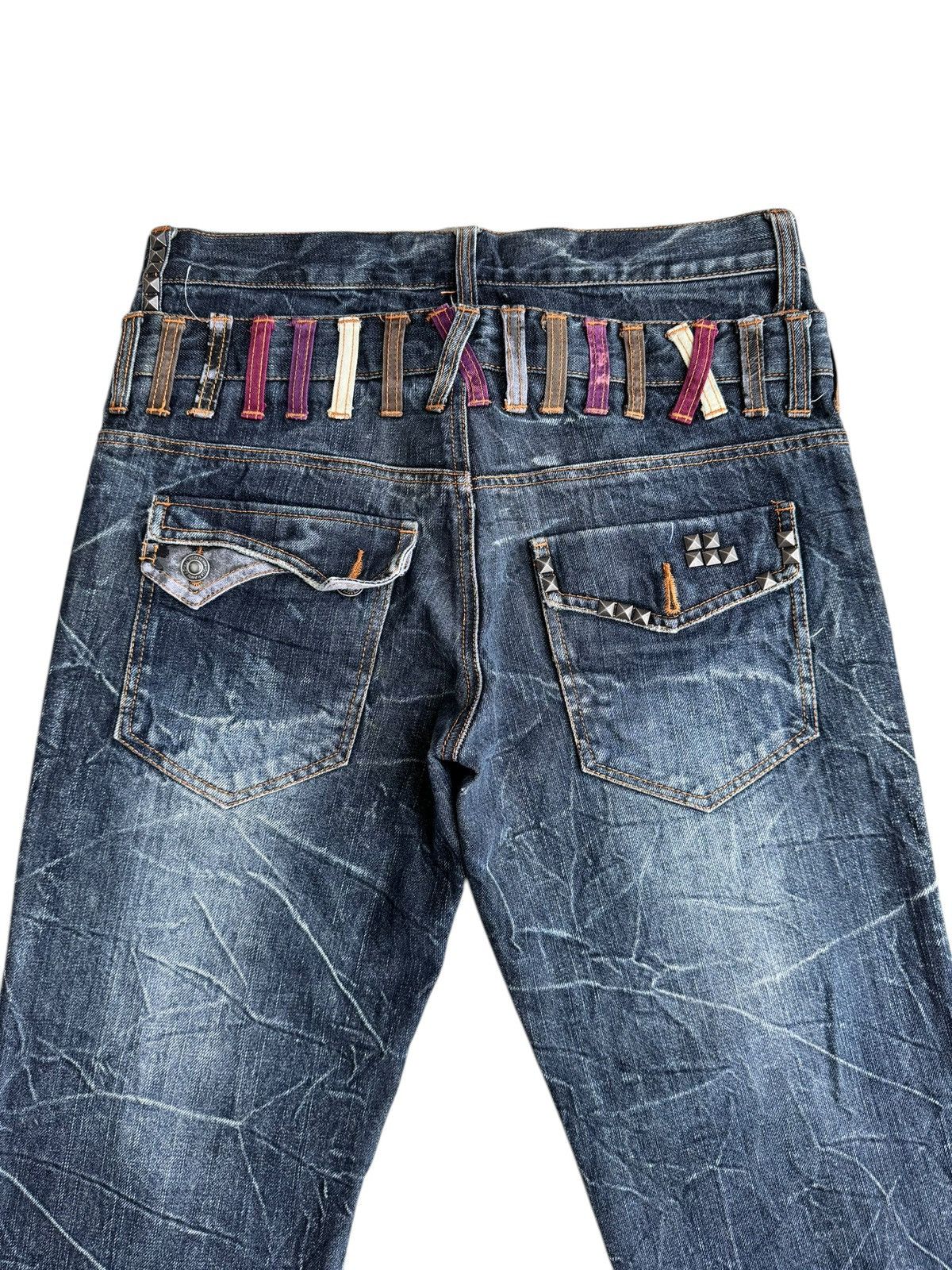 Japanese Brand 🔥Japanese Brand Nylaus Double Waist Distressed Denim Jeans Size US 32 / EU 48 - 9 Thumbnail