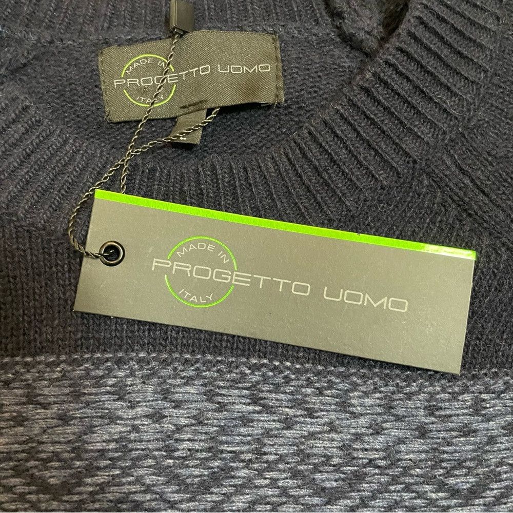 Other NWT New Progetto Uomo Navy Wool Cashmere Sweater Size L Mad Size US L / EU 52-54 / 3 - 6 Thumbnail