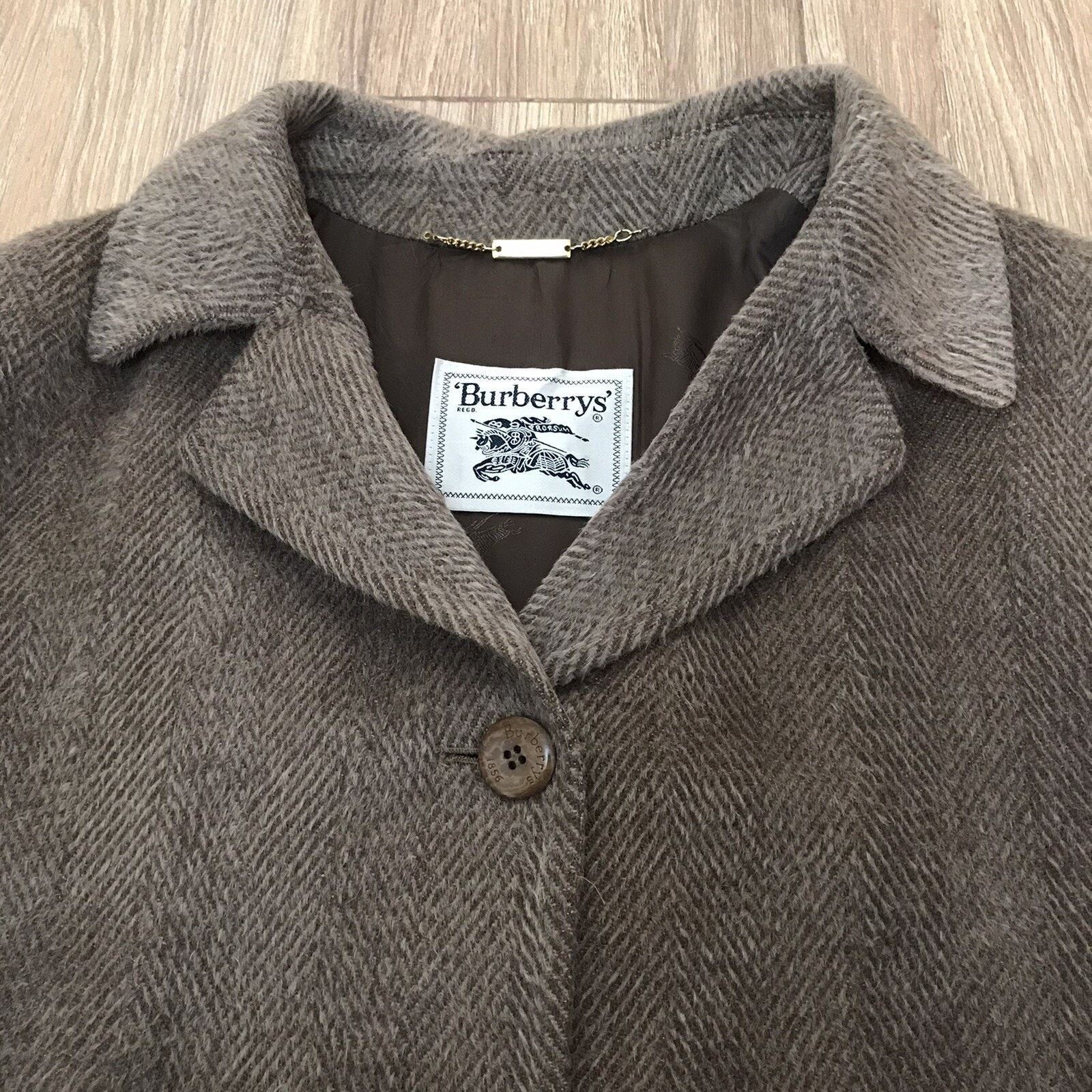 Burberry burberry's trench coat ALPACA WOOL tweed overcoat womens Size XL / US 12-14 / IT 48-50 - 2 Thumbnail