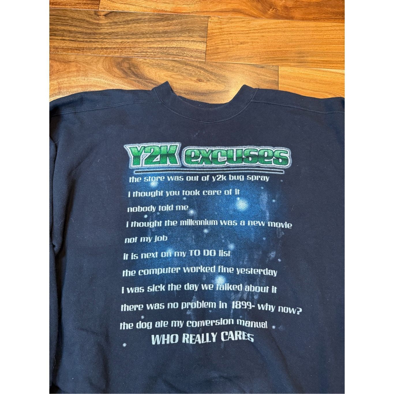 Vintage Size XL - Vintage Sweatshirt Black 90's Y2k Funny Script Swe Size US XL / EU 56 / 4 - 2 Thumbnail