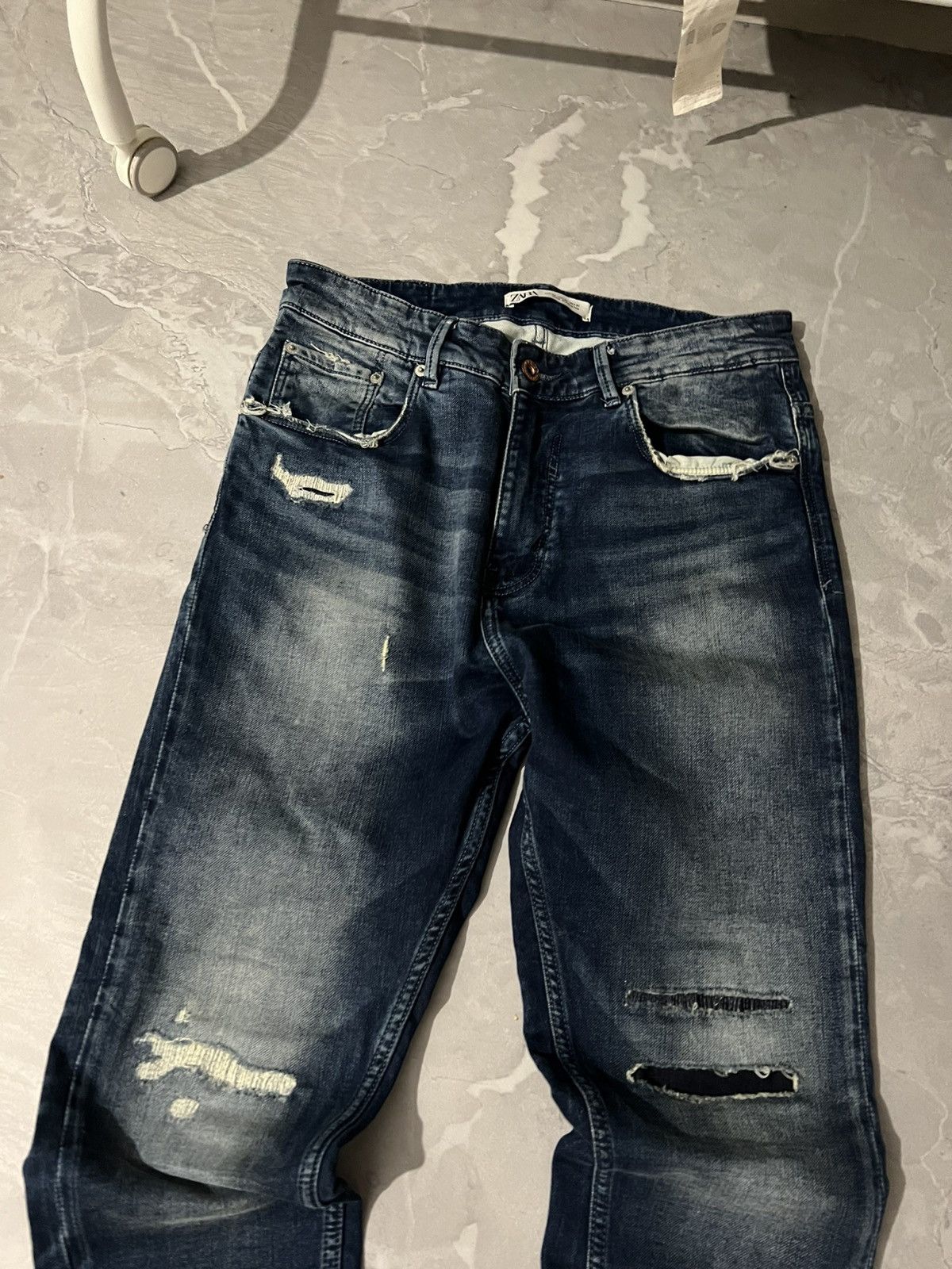 Vintage Glamour Skinny Faded Jean / Tokyo Grunge 90s Size US 31 - 3 Thumbnail