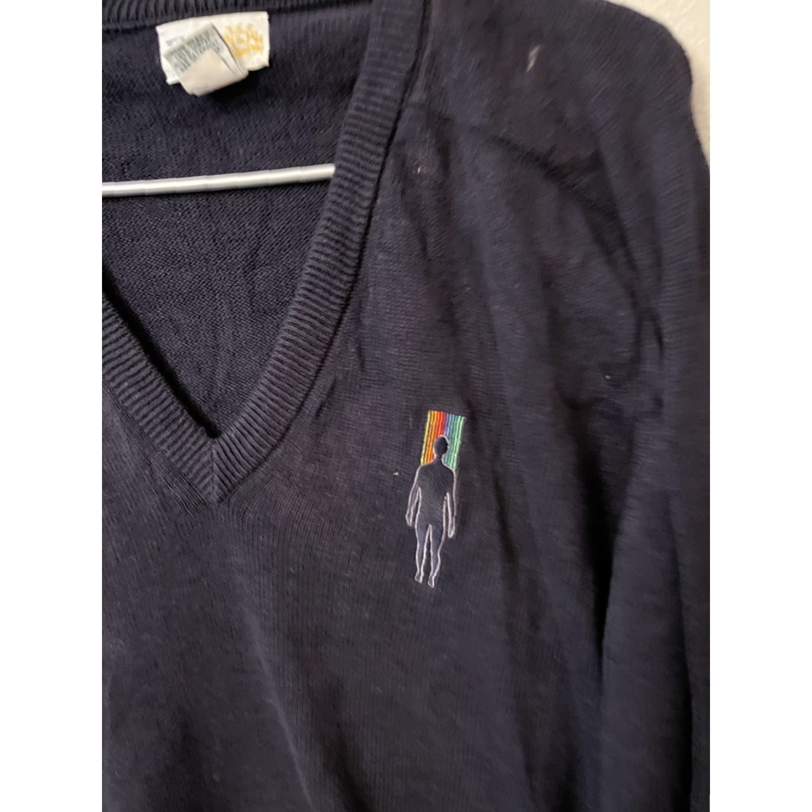 Izod VINTAGE IZOD Club Golf V-Neck Sweater Blue Men's M United States Cotton Knit Pullover Long Sleeve Solid Logo 70s Outdoor Preppy USA Mens Size US M / EU 48-50 / 2 - 2 Thumbnail
