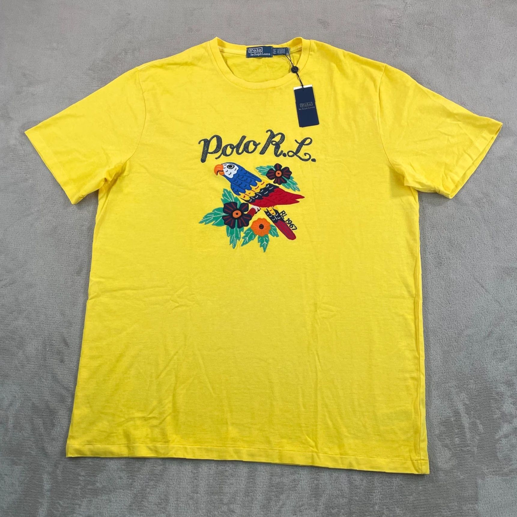 Polo Ralph Lauren Polo Ralph Lauren T Shirt Men XLT Tall Yellow Embroidered Parrot RL 1967 NWT Size US XL / EU 56 / 4 - 5 Thumbnail