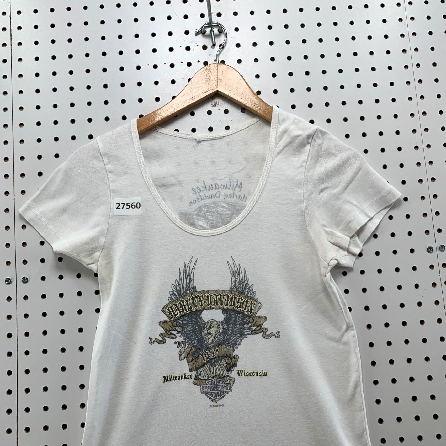 Harley Davidson VINTAGE Harley Davidson Motorcycle Top White Medium Womens Milwaukee WIS Size M / US 6-8 / IT 42-44 - 2 Thumbnail