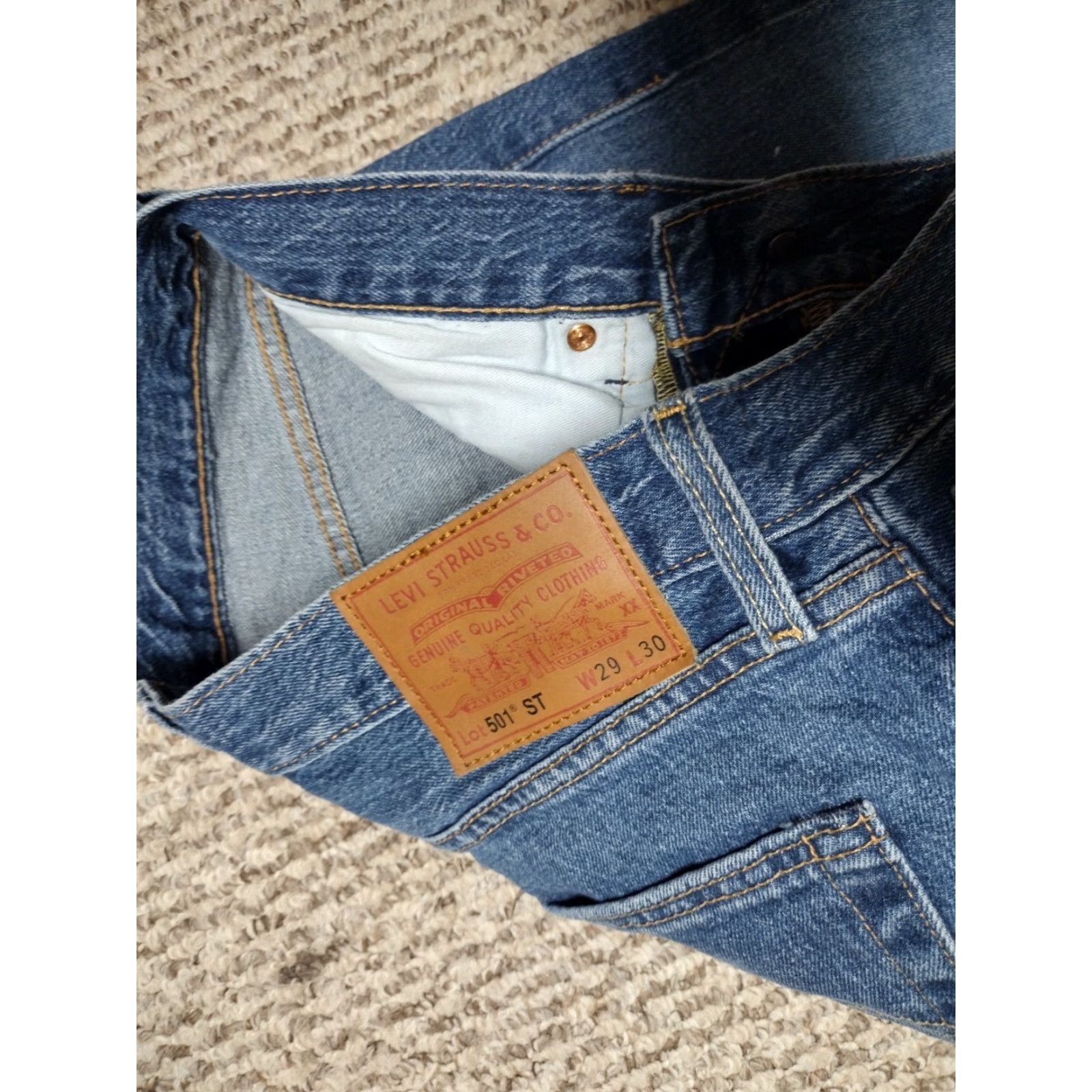 Levi's VINTAGE Levi's 501 Jeans Pants Grunge Denim 29x30 Blue Mens Regular Jeans Size US 29 - 4 Thumbnail