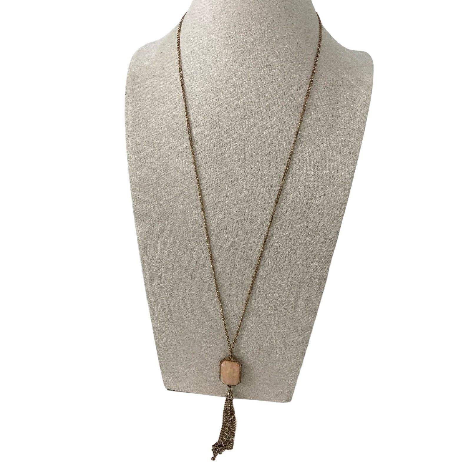 Other Peach opalescent pendant tassel necklace Size ONE SIZE - 1 Thumbnail