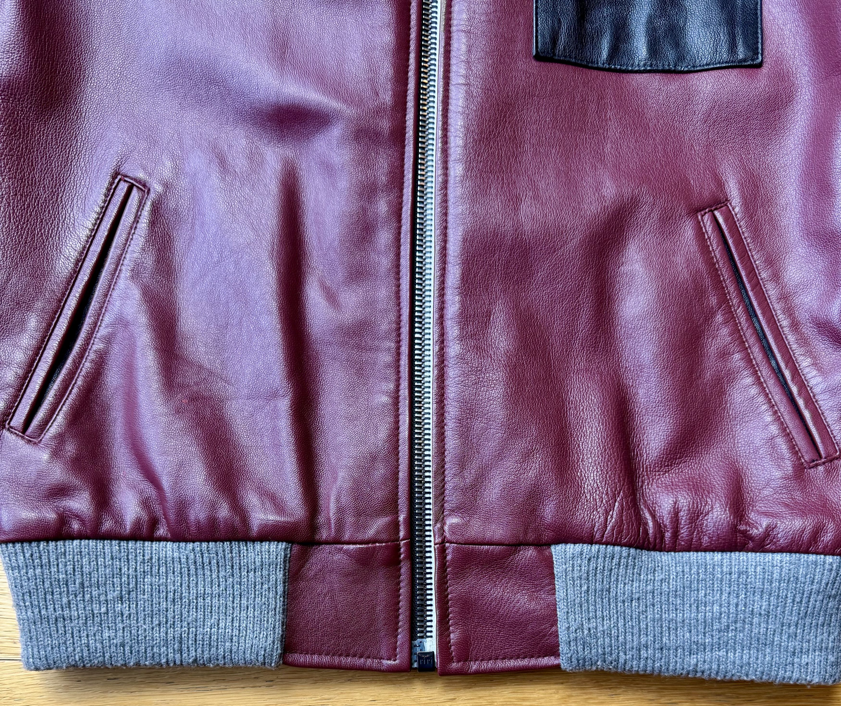Darren Romanelli DRx Romanelli Leather Varsity Jacket Burgundy/Black (S) Size US S / EU 44-46 / 1 - 6 Thumbnail