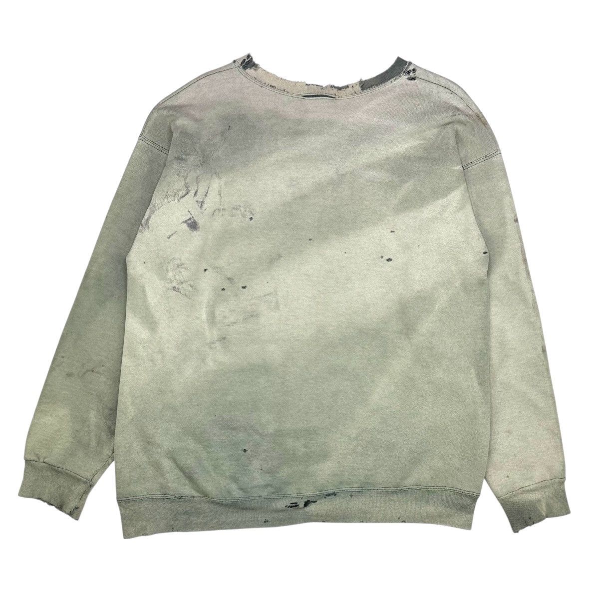 Vintage VINTAGE THRASHED FADED GREEN SWEATSHIRT Size US XL / EU 56 / 4 - 3 Thumbnail