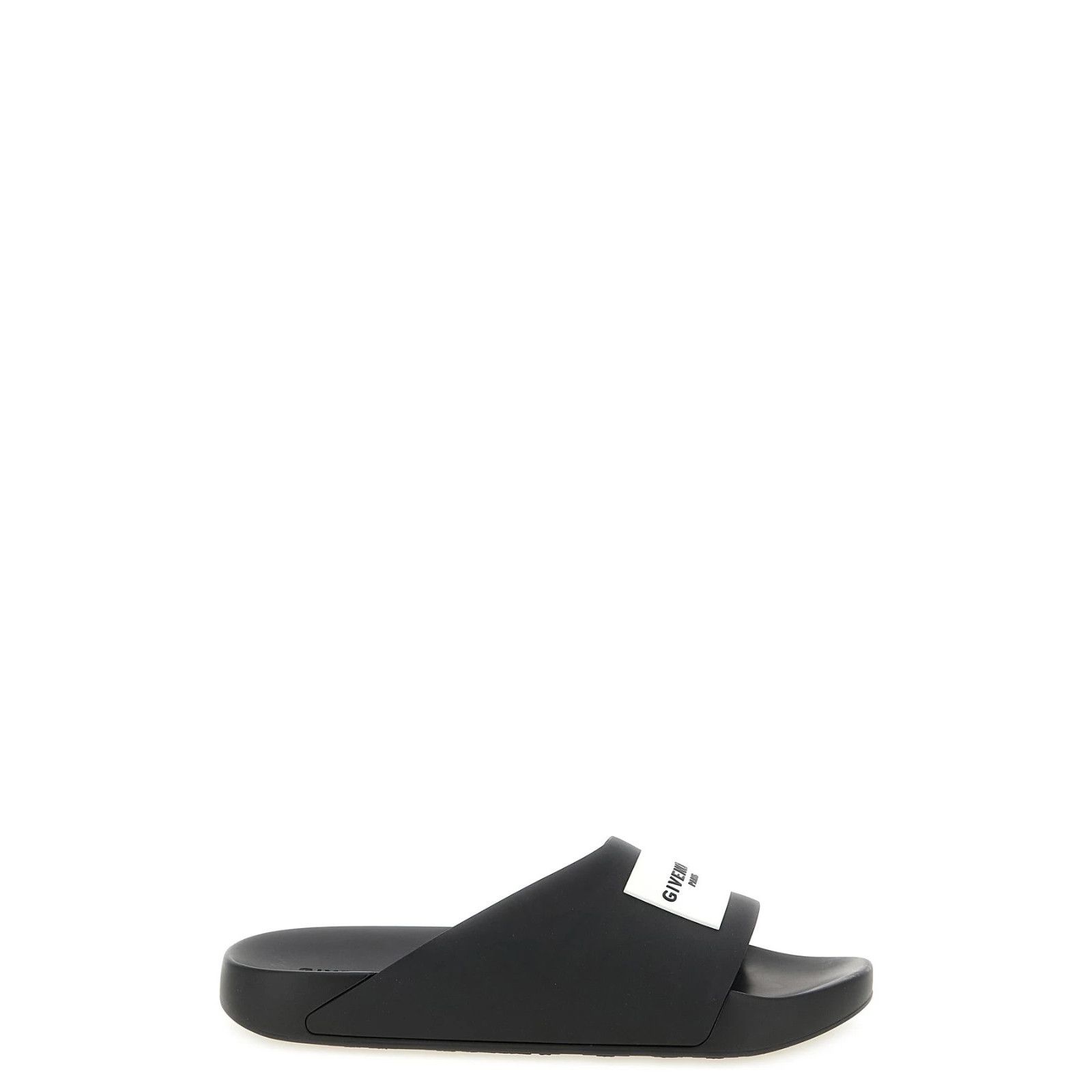 GIVENCHY Label Black Rubber Slides New & Authentic (Men's si