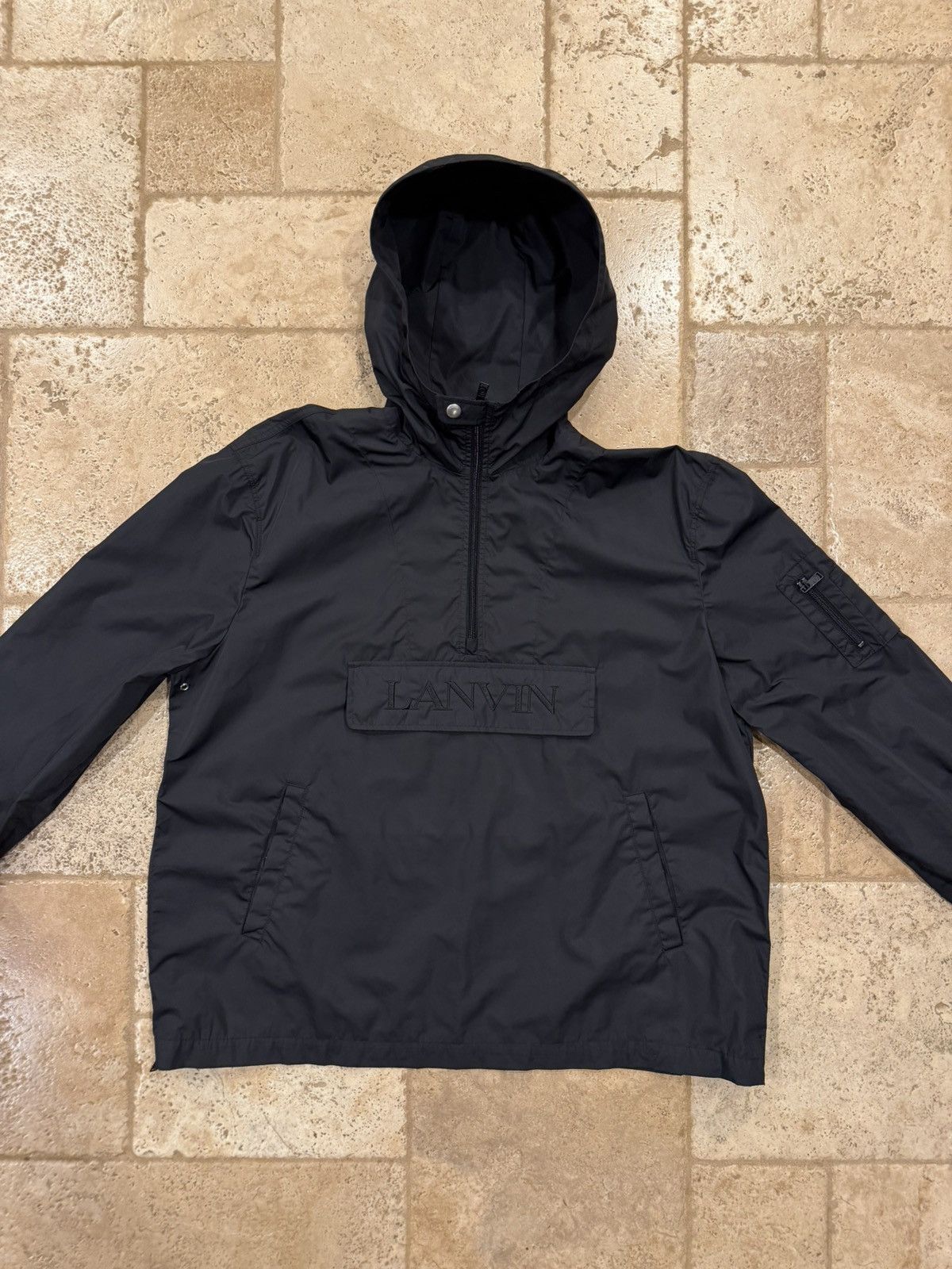 Lanvin Lanvin Nylon Logo Anorak Black Hooded Windbreaker Jacket Size US L / EU 52-54 / 3 - 6 Thumbnail