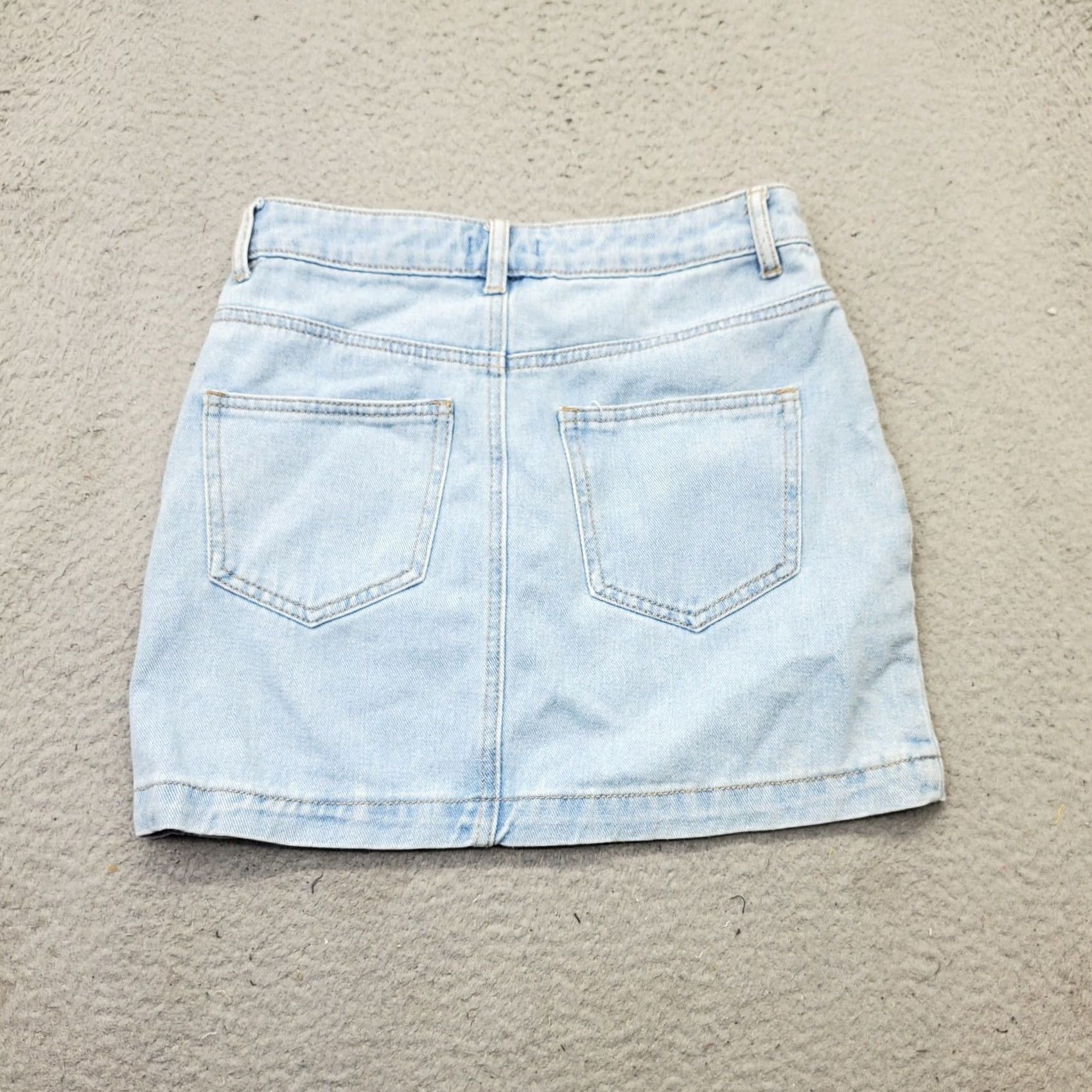 Forever 21 FOREVER 21 Mini Jean Skirt Womens Size S Blue Denim Stretch Light Wash 5-Pockets Short Skirt Size 28" / US 6 / IT 42 - 2 Thumbnail