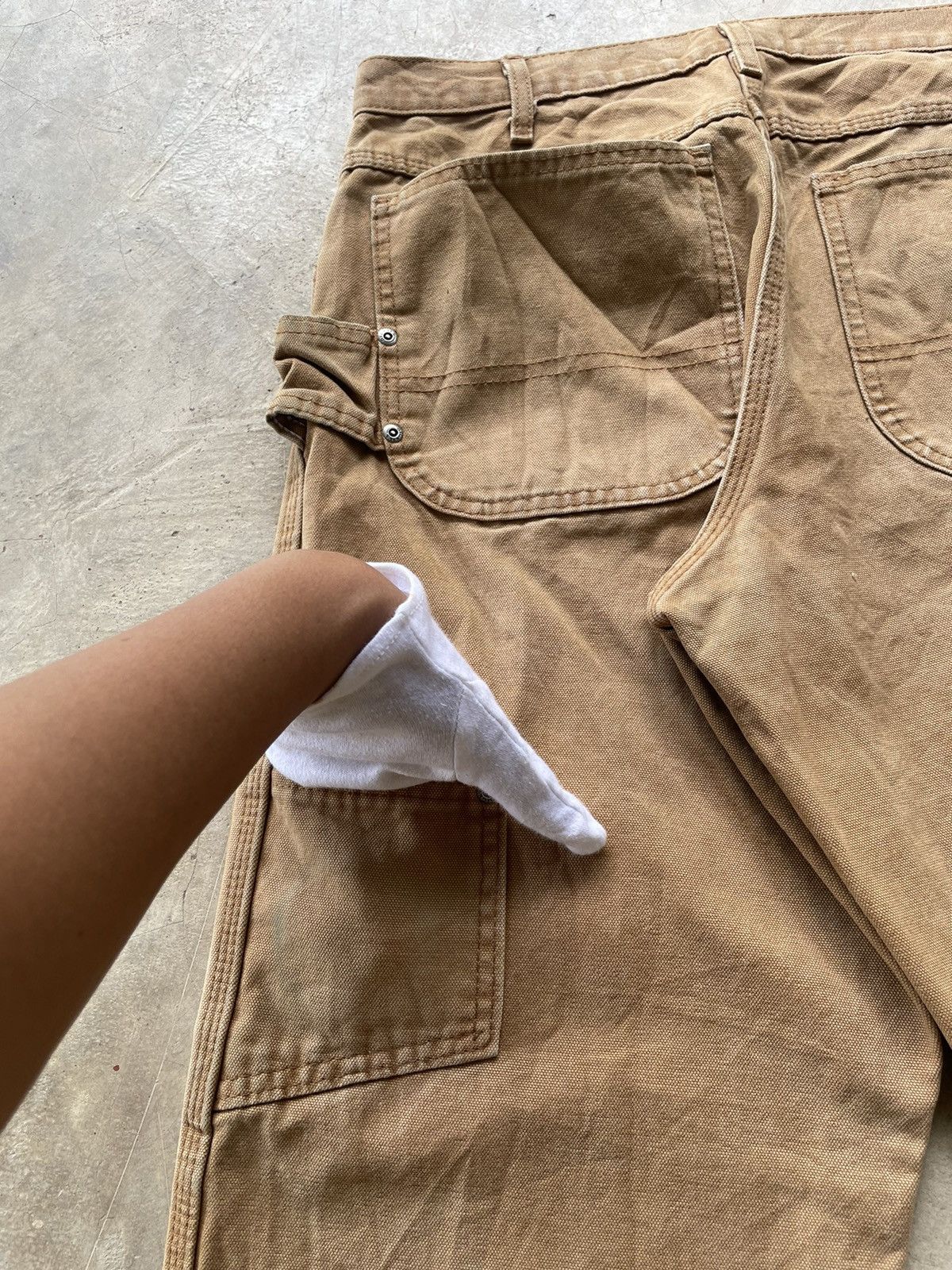 Dickies Vintage 90s Dickies Carpenter Distressed Canvas Straight Size US 33 - 18 Thumbnail