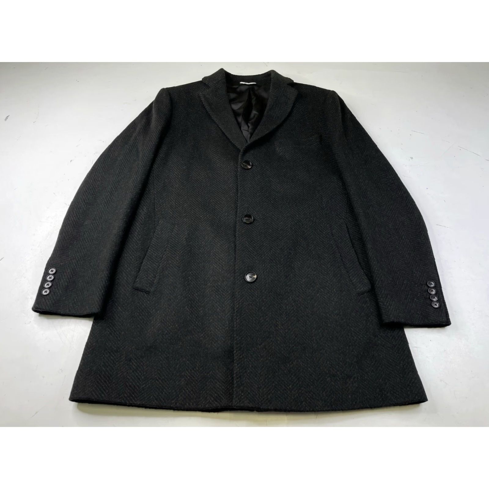 Olive Cardinal Of Canada Coat Olive Herringbone Wool Cashmere 44R Overcoat MenYes Regular Long Jacket-Topcoat Style Size US S / EU 44-46 / 1 - 2 Thumbnail