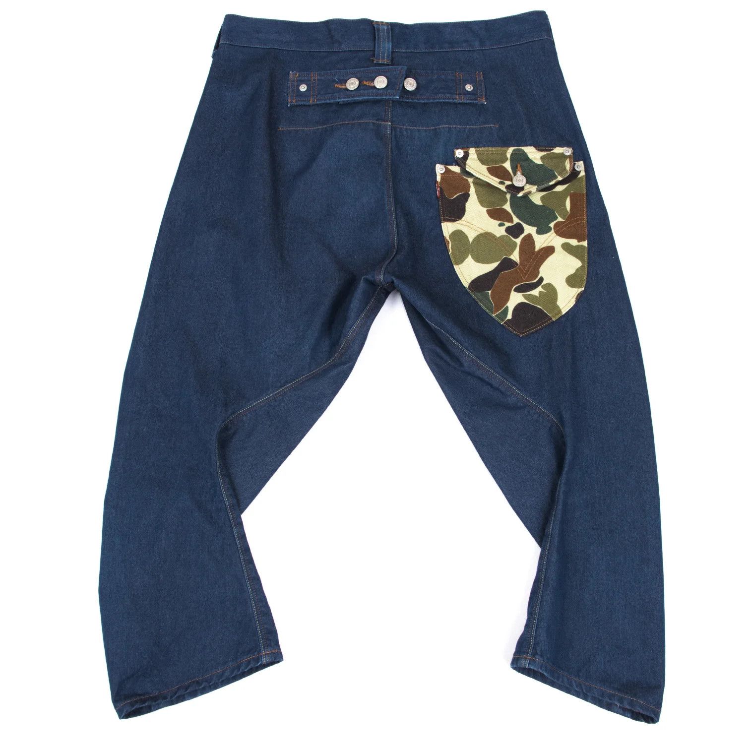 Junya Watanabe Camouflage Pocket Design Curved Denim Pants in Indigo S Size US 30 / EU 46 - 9 Thumbnail