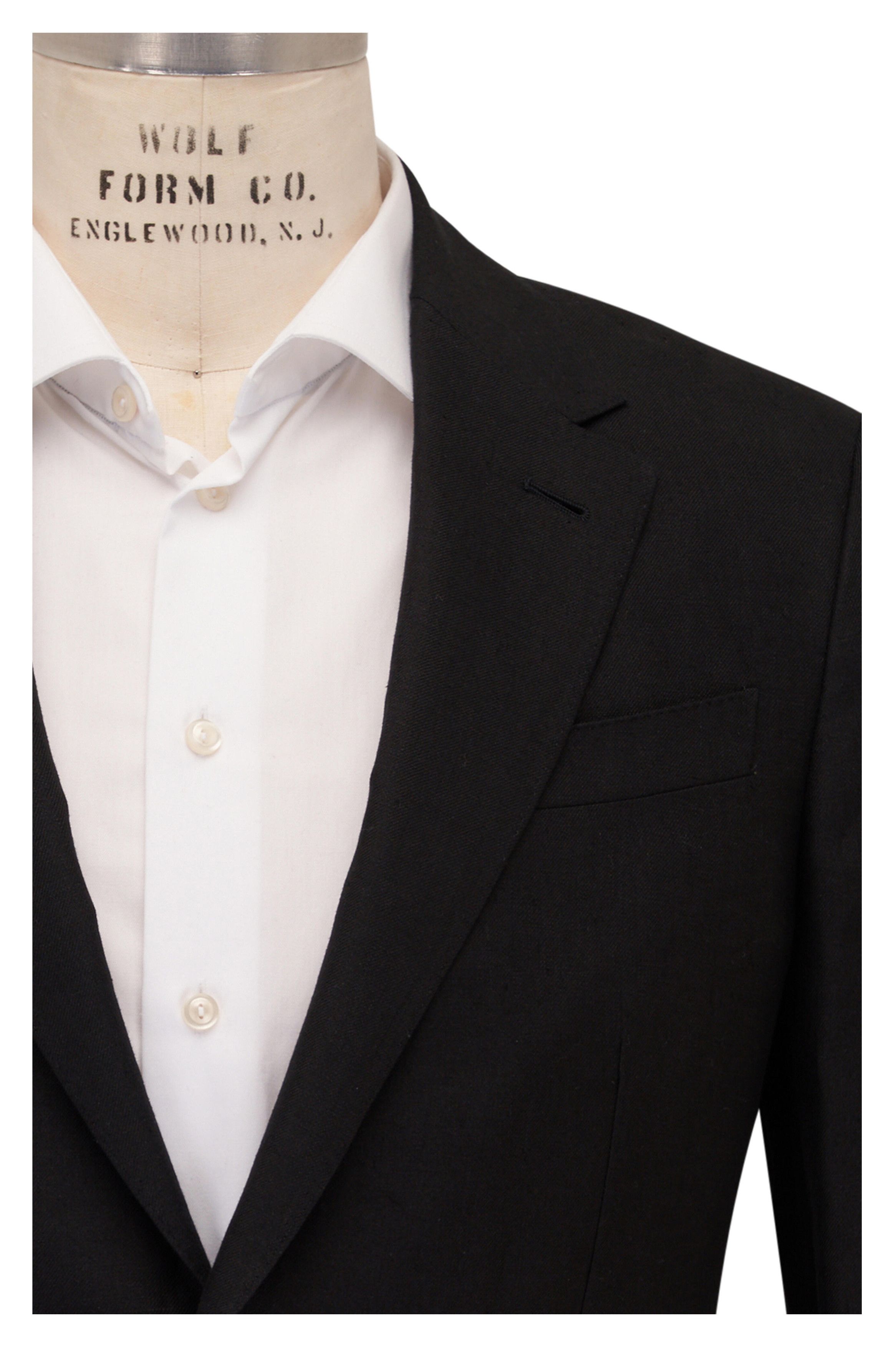 Z Zegna o1mtch0225 Linen Sportcoat in Black Size US L / EU 52-54 / 3 - 2 Thumbnail