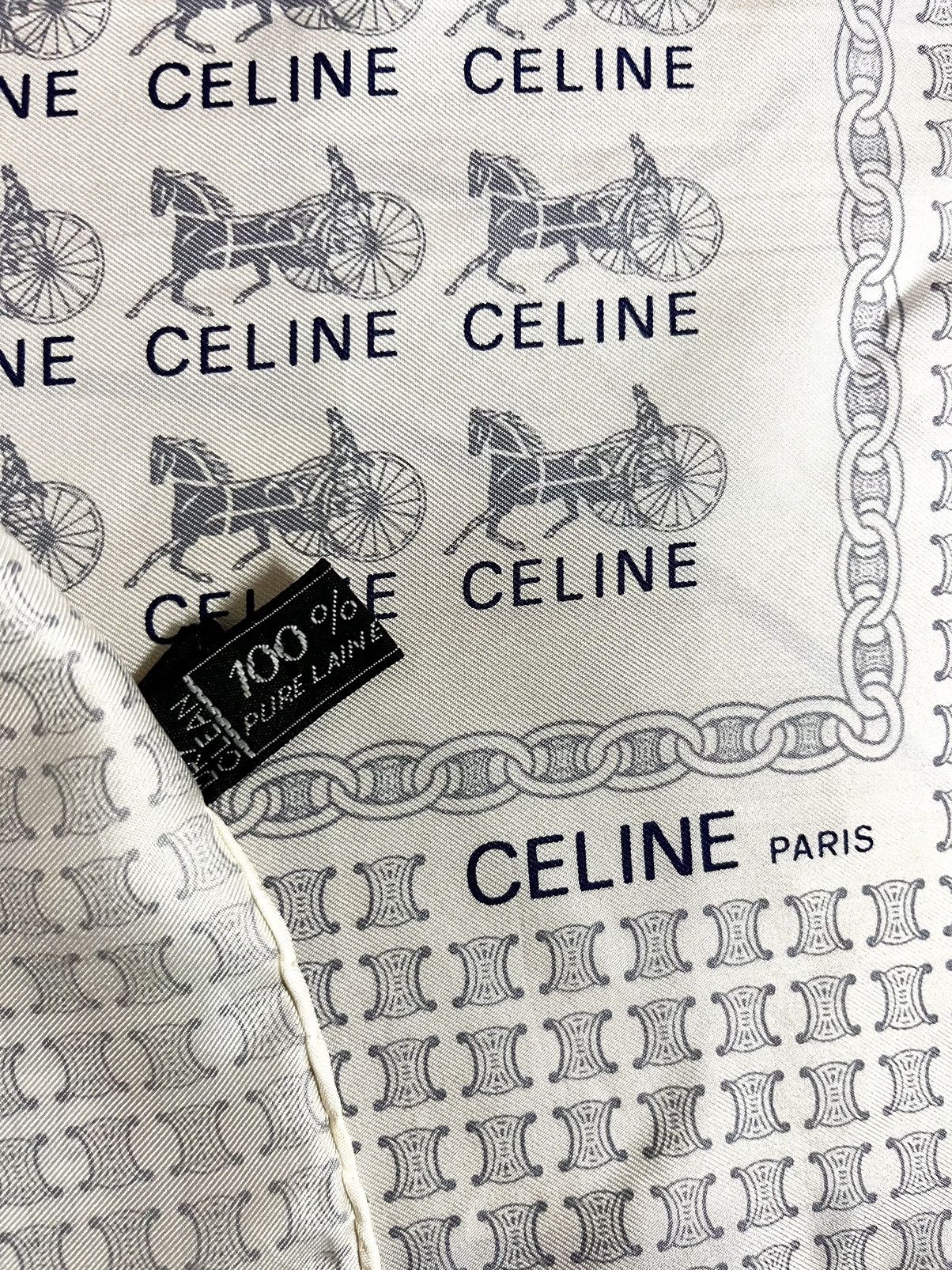 Celine CELINE MONOGRAM MOTIF LUXURY SILK SCARF SCARVES Size ONE SIZE - 4 Thumbnail