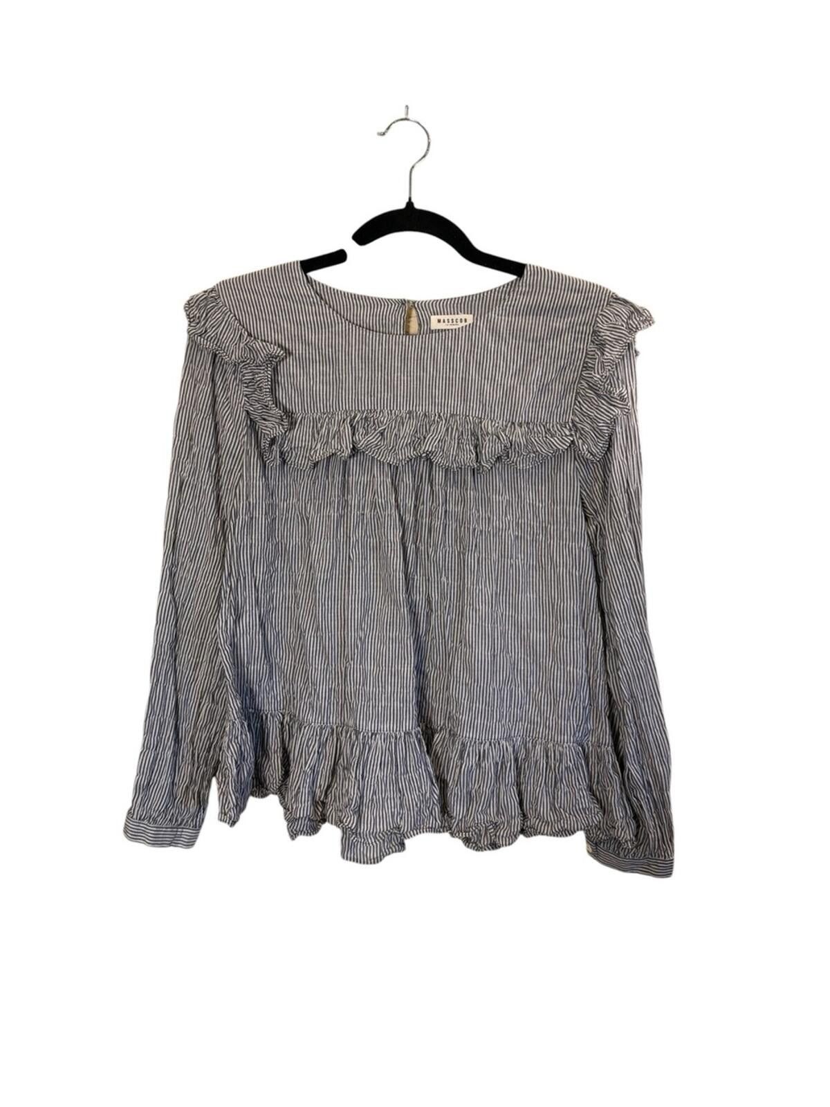 Other Masscob Women’s Beachy Striped Ruffle Yoke Cotton Top sz S Size S / US 4 / IT 40 - 1 Thumbnail