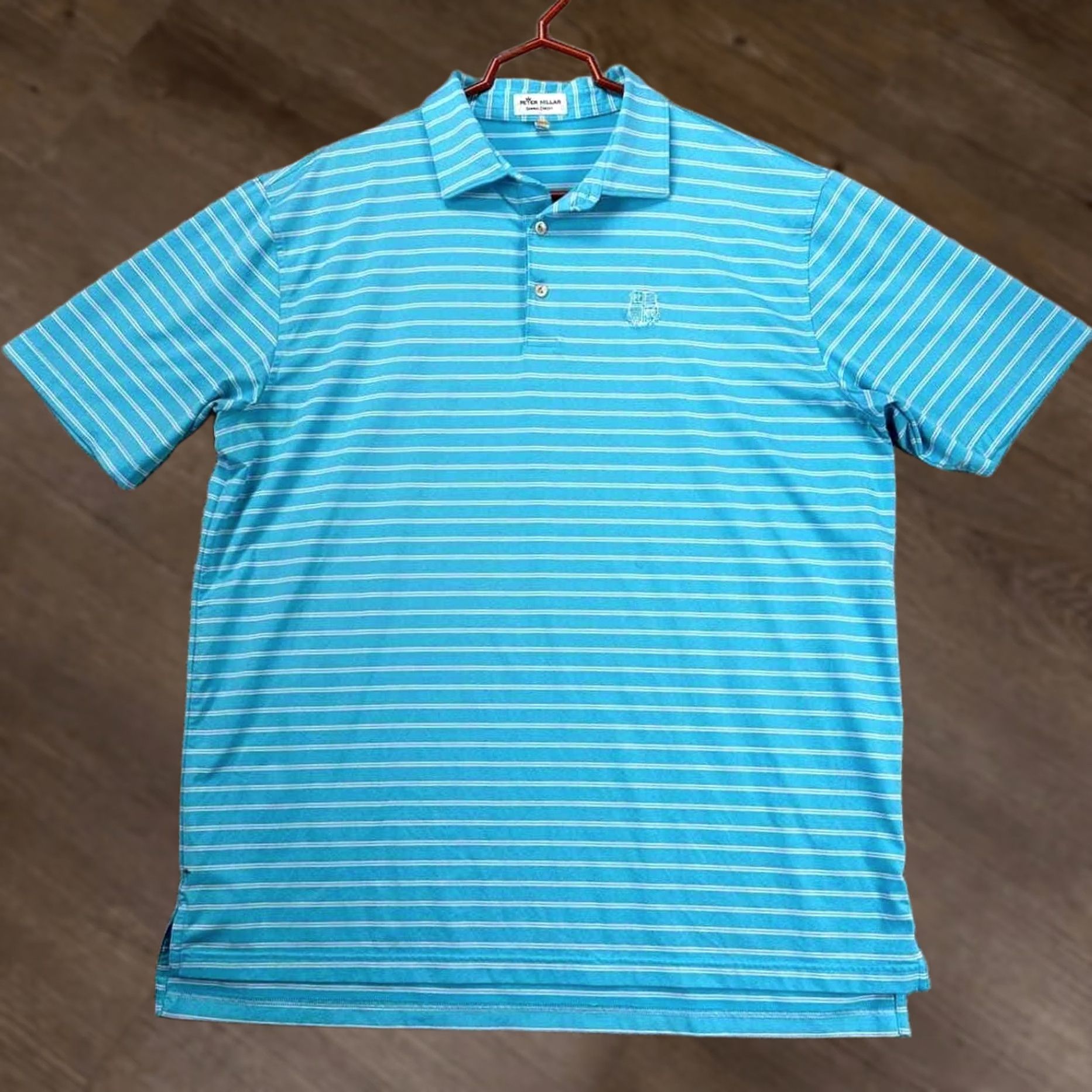 Peter Millar Peter Millar Summer Comfort Polo Shirt XL Blue Pinstripes Golf Logo Rugby Mens Short Sleeve Athletic Golfing Polo Size US XL / EU 56 / 4 - 1 Thumbnail
