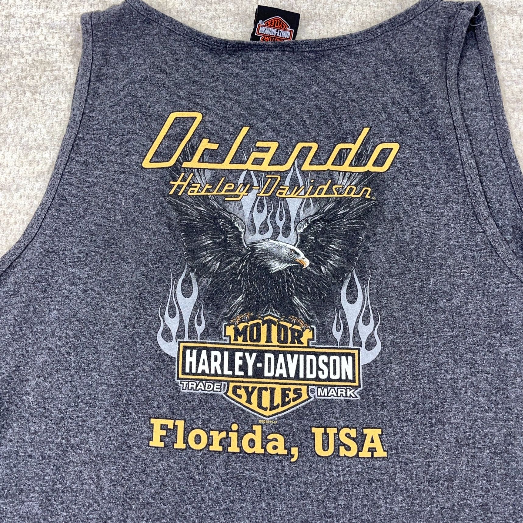 Harley Davidson Harley-Davidson Graphic Tank Top Men XL Gray Biker Eagle Flames 80s Motorcycles Size US XL / EU 56 / 4 - 3 Thumbnail