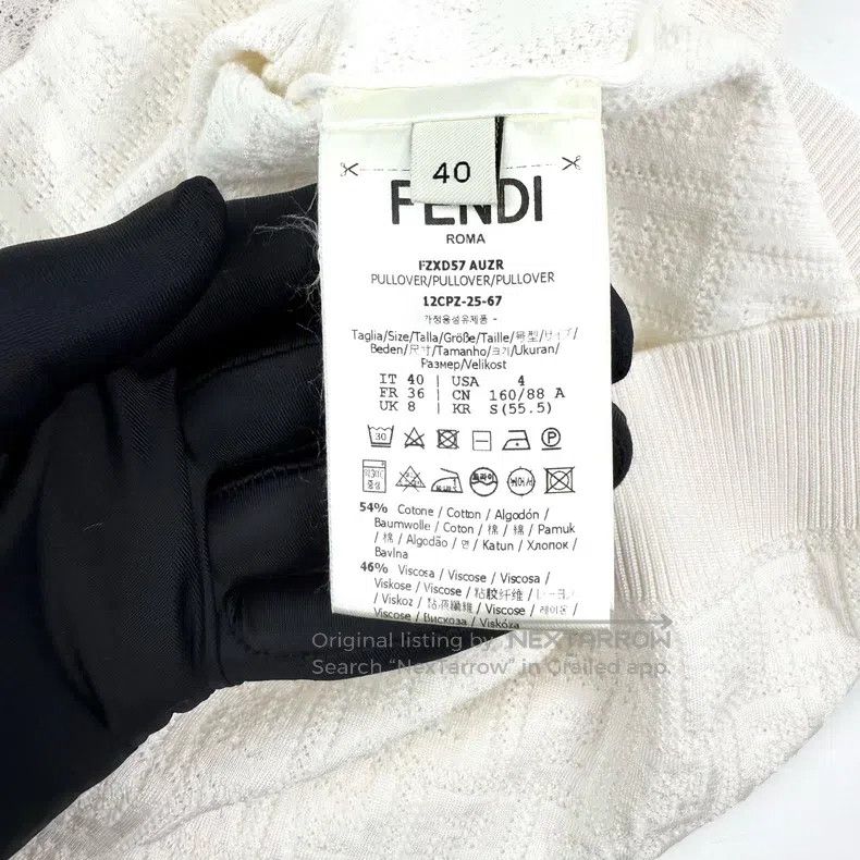 Fendi Fendi White monogrammed knitted shirt Size XS / US 0-2 / IT 36-38 - 4 Thumbnail