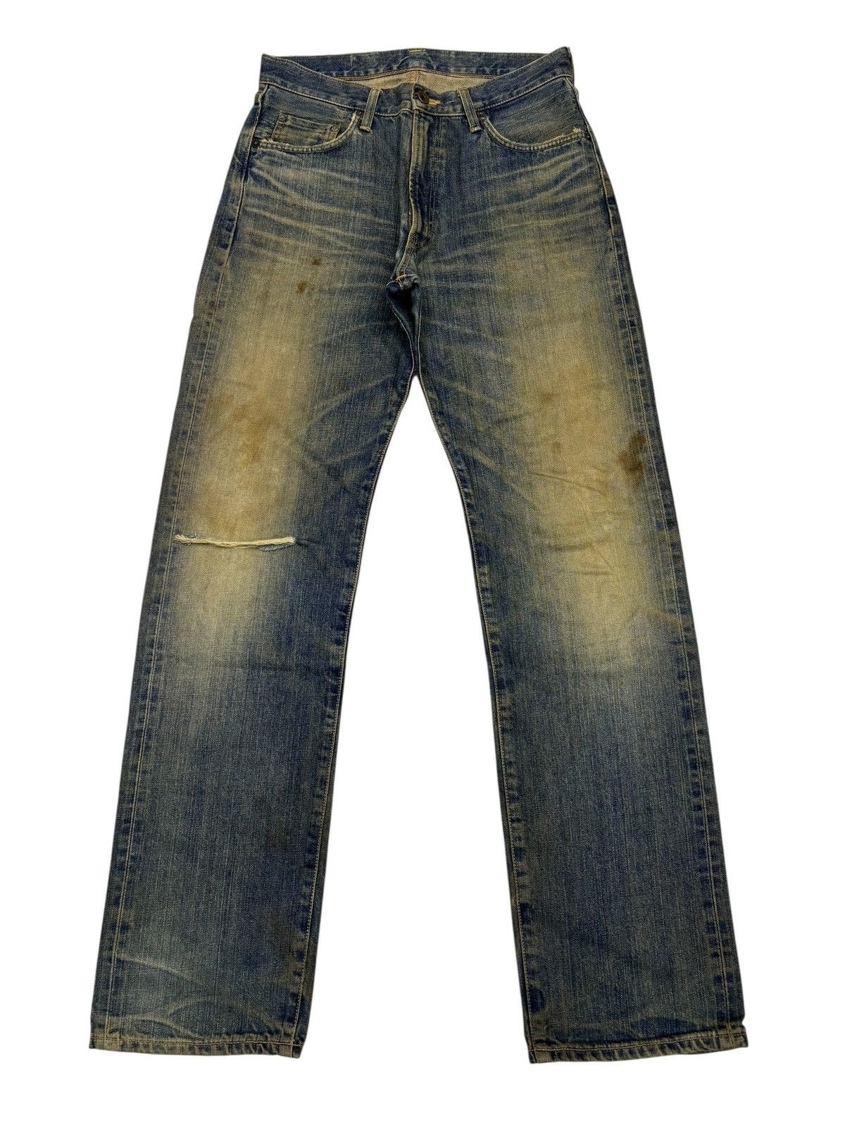 Kapital EDWIN 505XX MUD WASH SELVEDGE BAGGY DISTRESSED DENIM JEANS Size US 31 - 5 Thumbnail