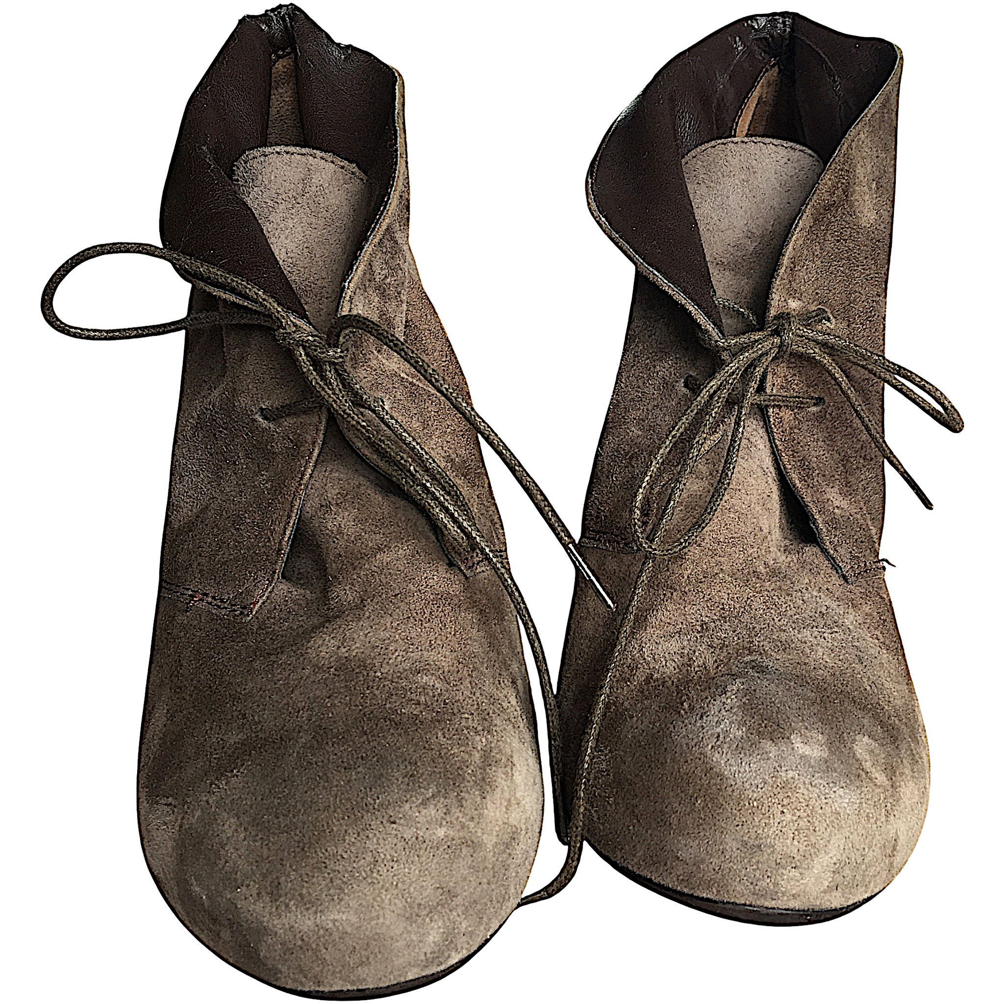 Vintage Tasca Suede Ankle Boots - Beige & Brown Leather Size US 10 / IT 40 - 1 Thumbnail