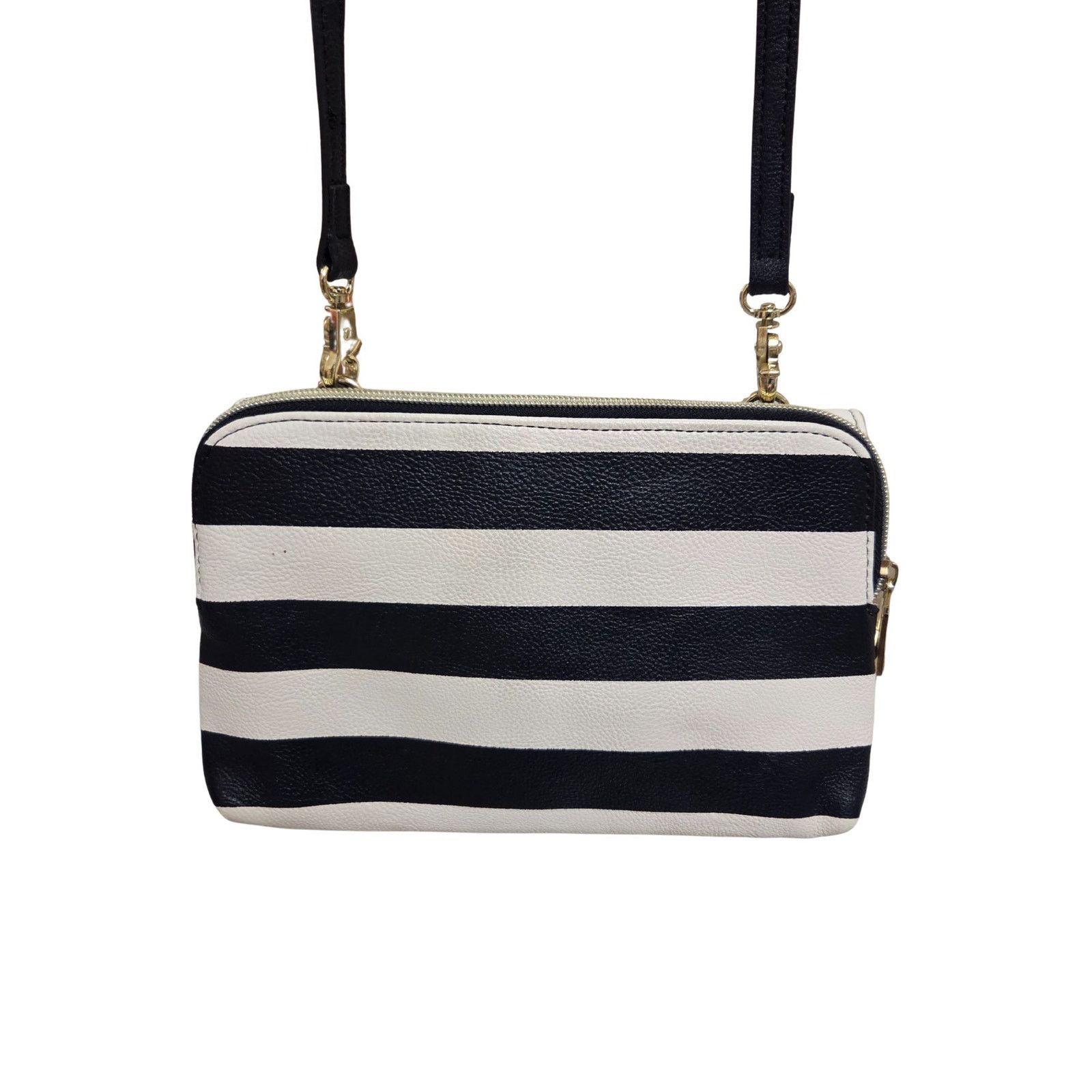 Betsey Johnson Betsey Johnson Black White Stripe Crossbody Purse Yellow Bow Size ONE SIZE - 4 Thumbnail