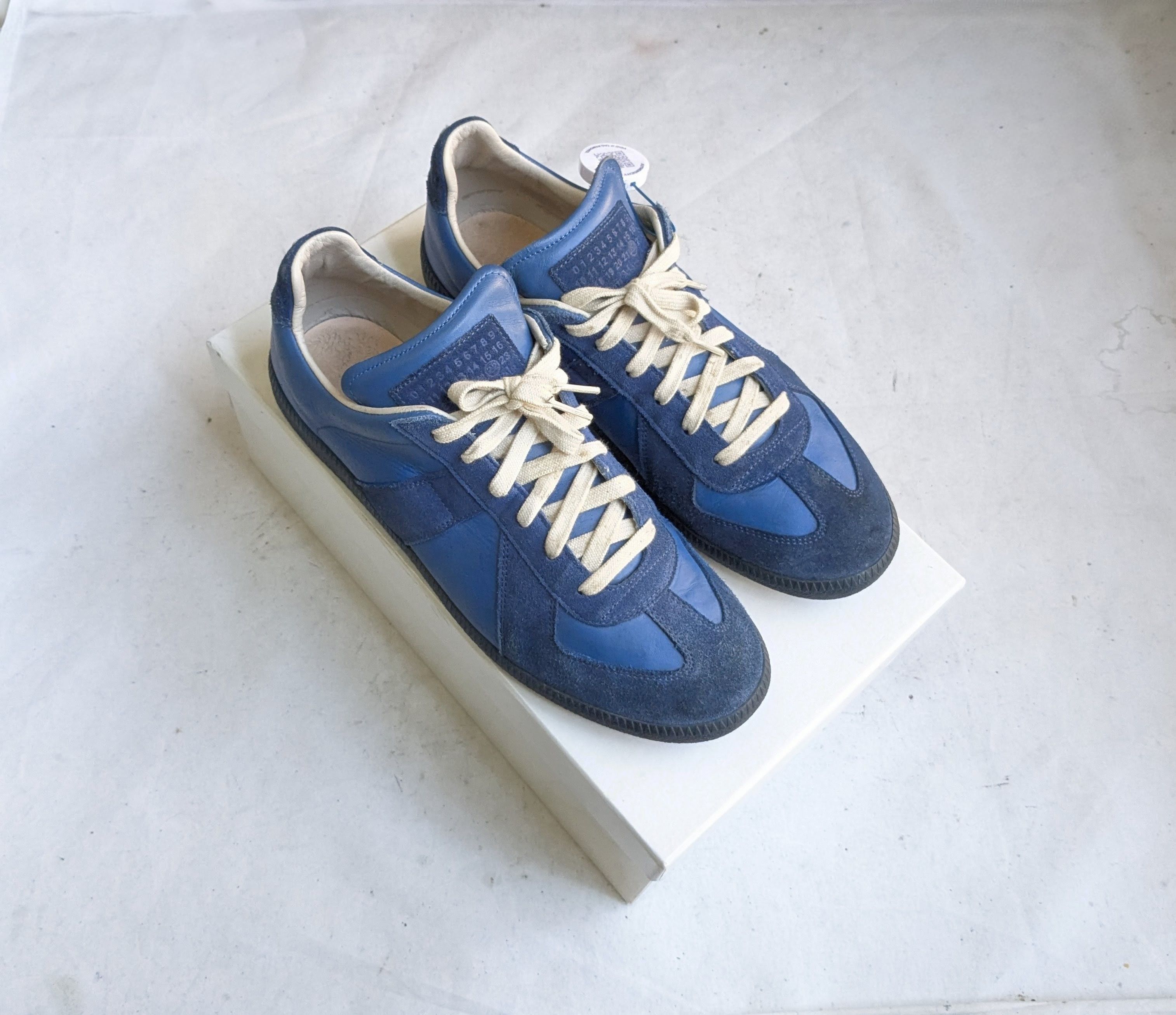 Maison Margiela MMM Margiela Blue German Army Trainers 43 | Grailed