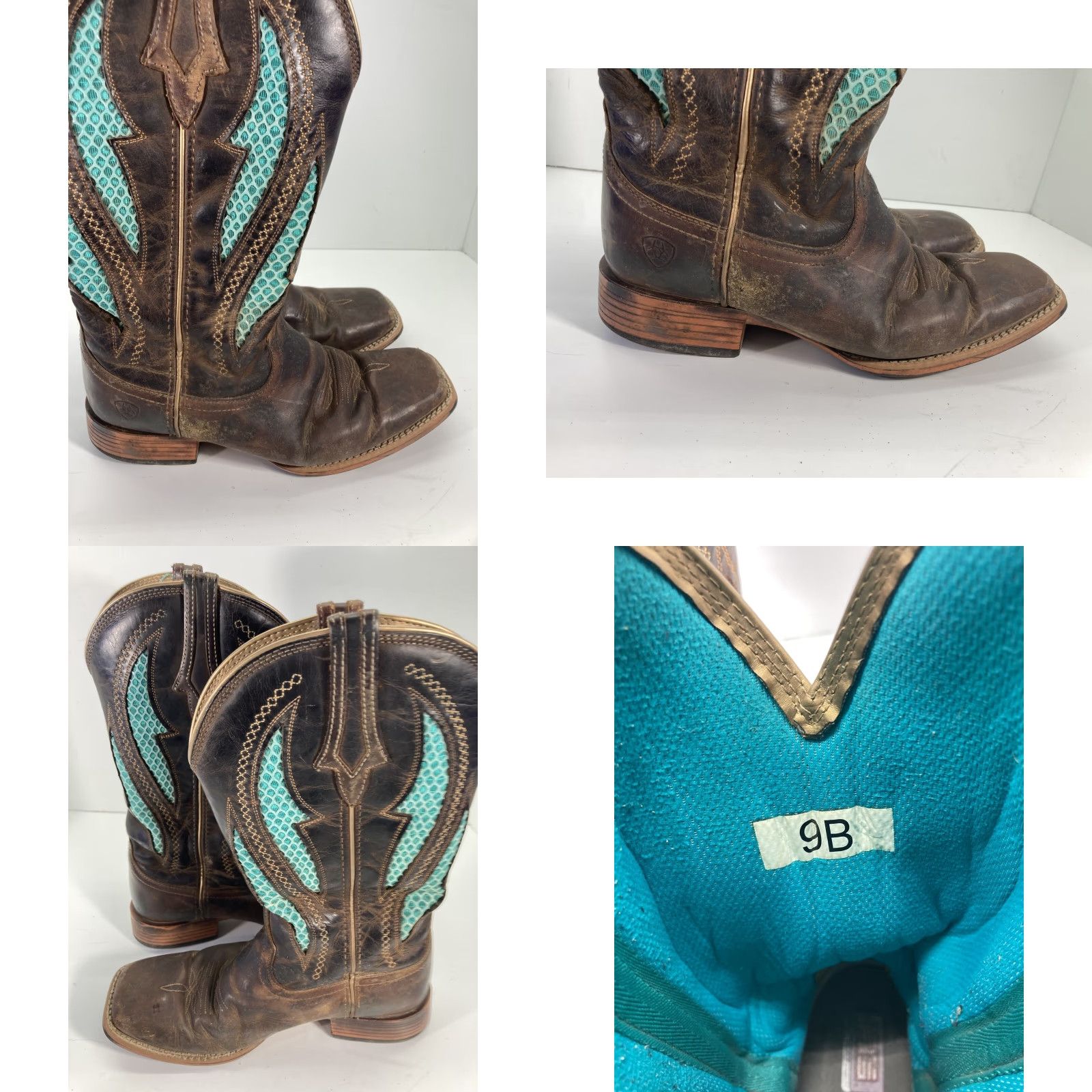 Ariat Ariat Venttek Ultra Boots Women Size 9 B Turquoise Brown 12 Inch Western Leather Square Toe Pull On Mens? Womens Size US 9 / IT 39 - 8 Thumbnail