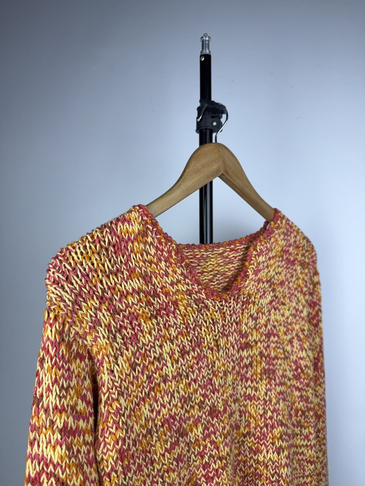 Japanese Brand Retro 00s Handmade Chunky Knit Sweater Boho Multicolor Y2K Size M / US 6-8 / IT 42-44 - 3 Thumbnail