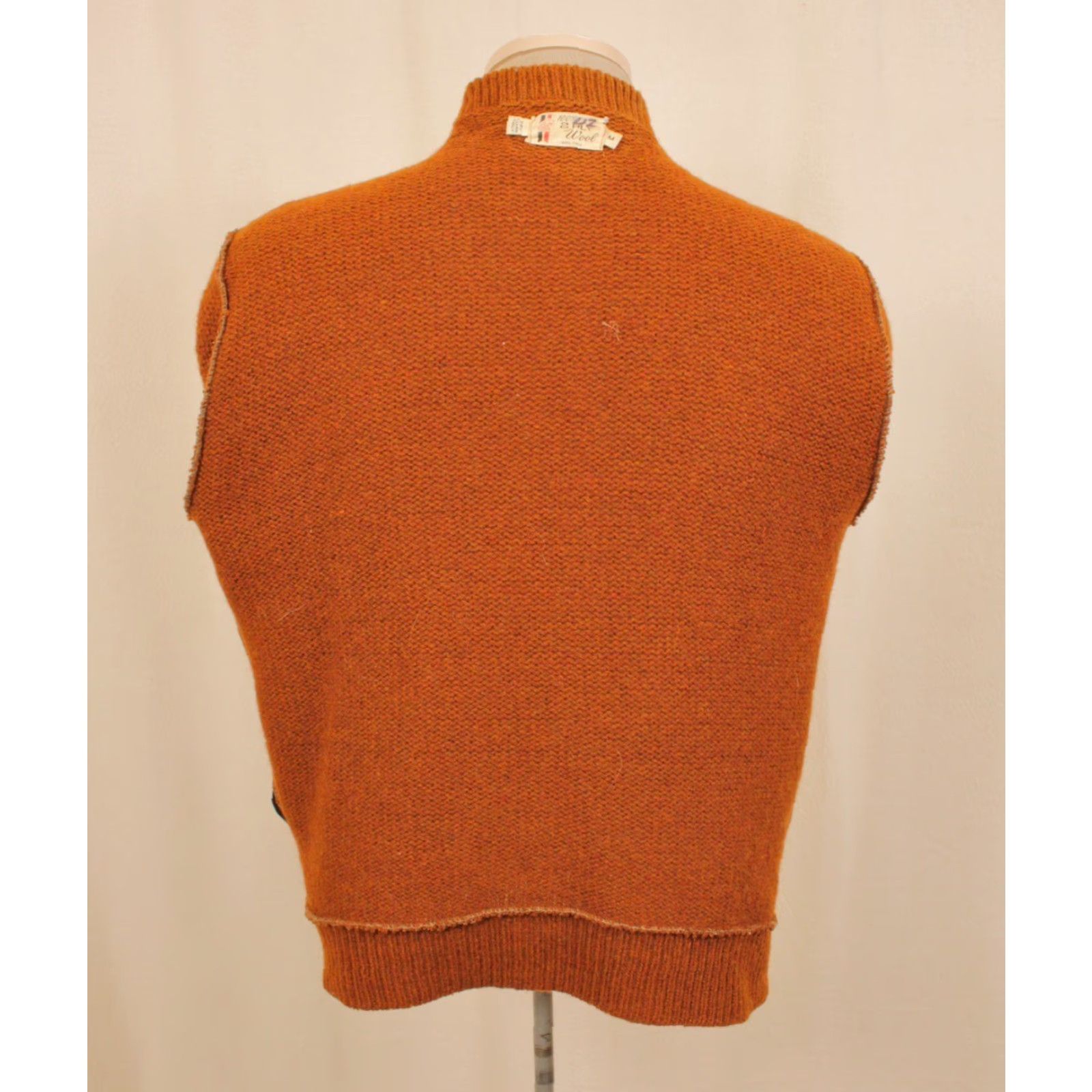 Vintage VTG 60s Sweater Shirt Mens Orange Wool 1960s Decade Vintage Casual Size M Size US M / EU 48-50 / 2 - 4 Thumbnail