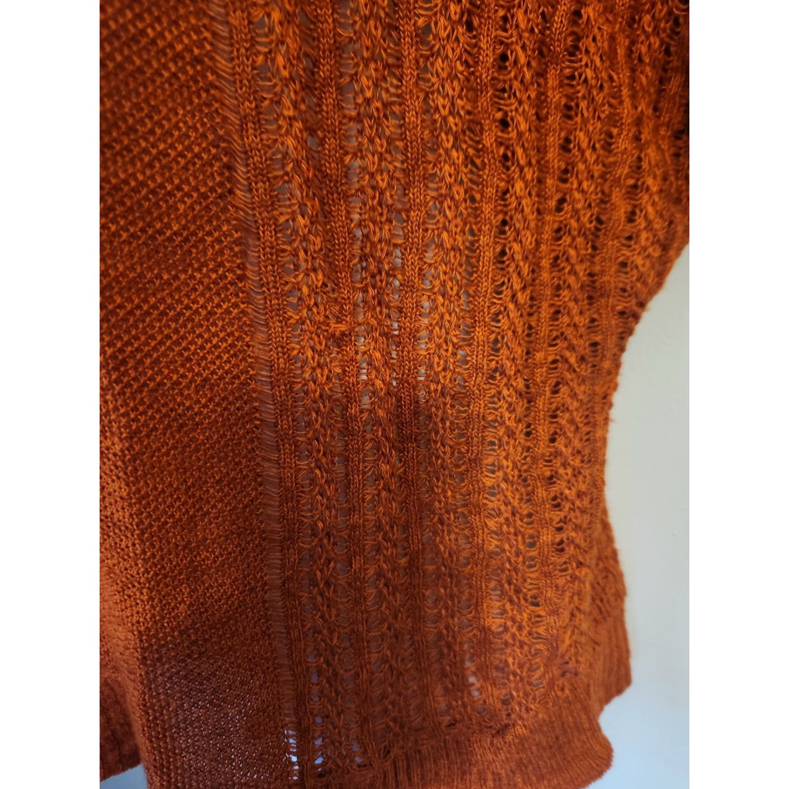 Vintage Dressbarn Sweater Shirt Women 2X Orange Lightweight Knit Dolman Sleeve Round Neck Casual Party/Cocktail Travel Basic 2X Womens Size XXL / US 16-18 / IT 52-54 - 3 Thumbnail
