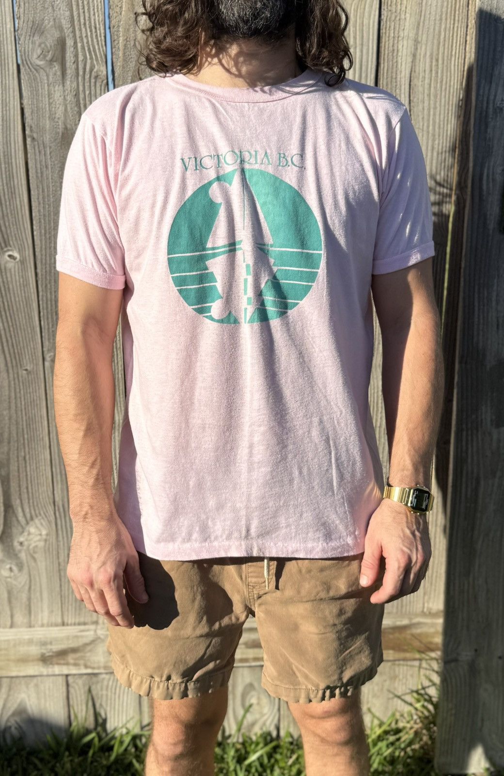 Vintage Vintage 80s Victoria British Columbia Shirt Pink Ringer LG Size US L / EU 52-54 / 3 - 1 Thumbnail