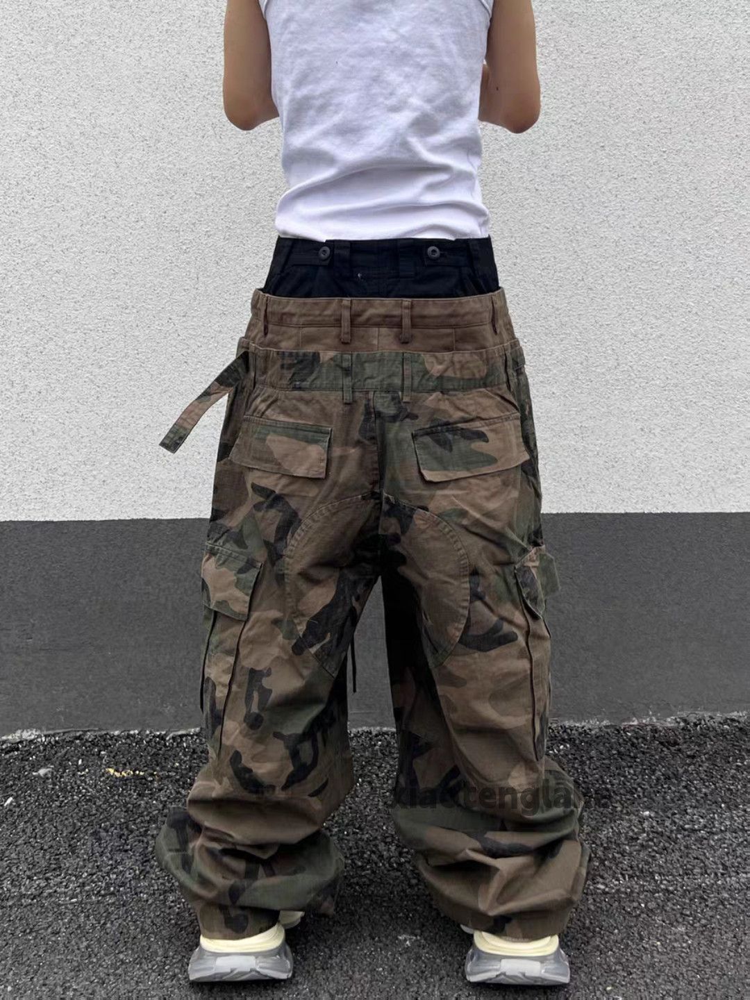 Vintage Unisex utility loose baggy skate hiphop camo cargo pants Size US 36 / EU 52 - 2 Thumbnail