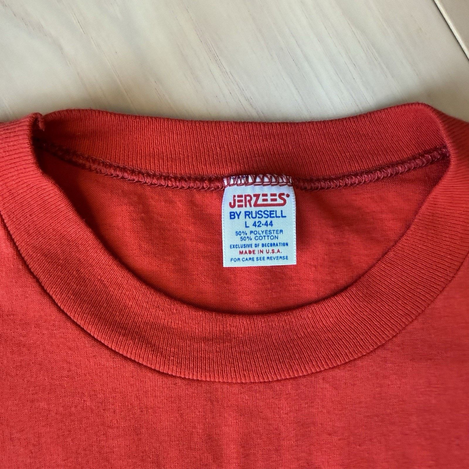 Fruit Of The Loom Vintage Fishing Shirt L Red 80s Made in USA Cotton Nature Size US L / EU 52-54 / 3 - 6 Thumbnail