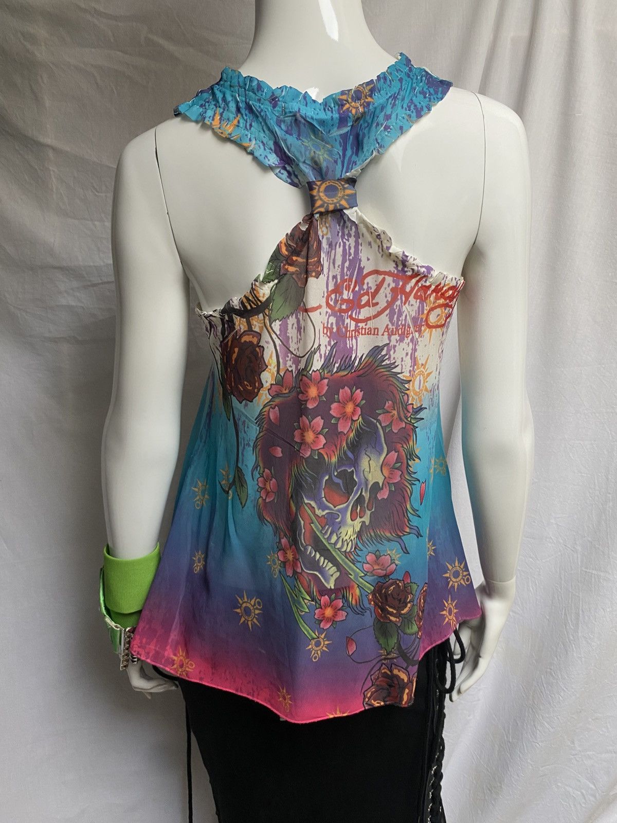 Ed Hardy 2010s sleeveless structured Ed Hardy mesh blouse Size S / US 4 / IT 40 - 8 Thumbnail
