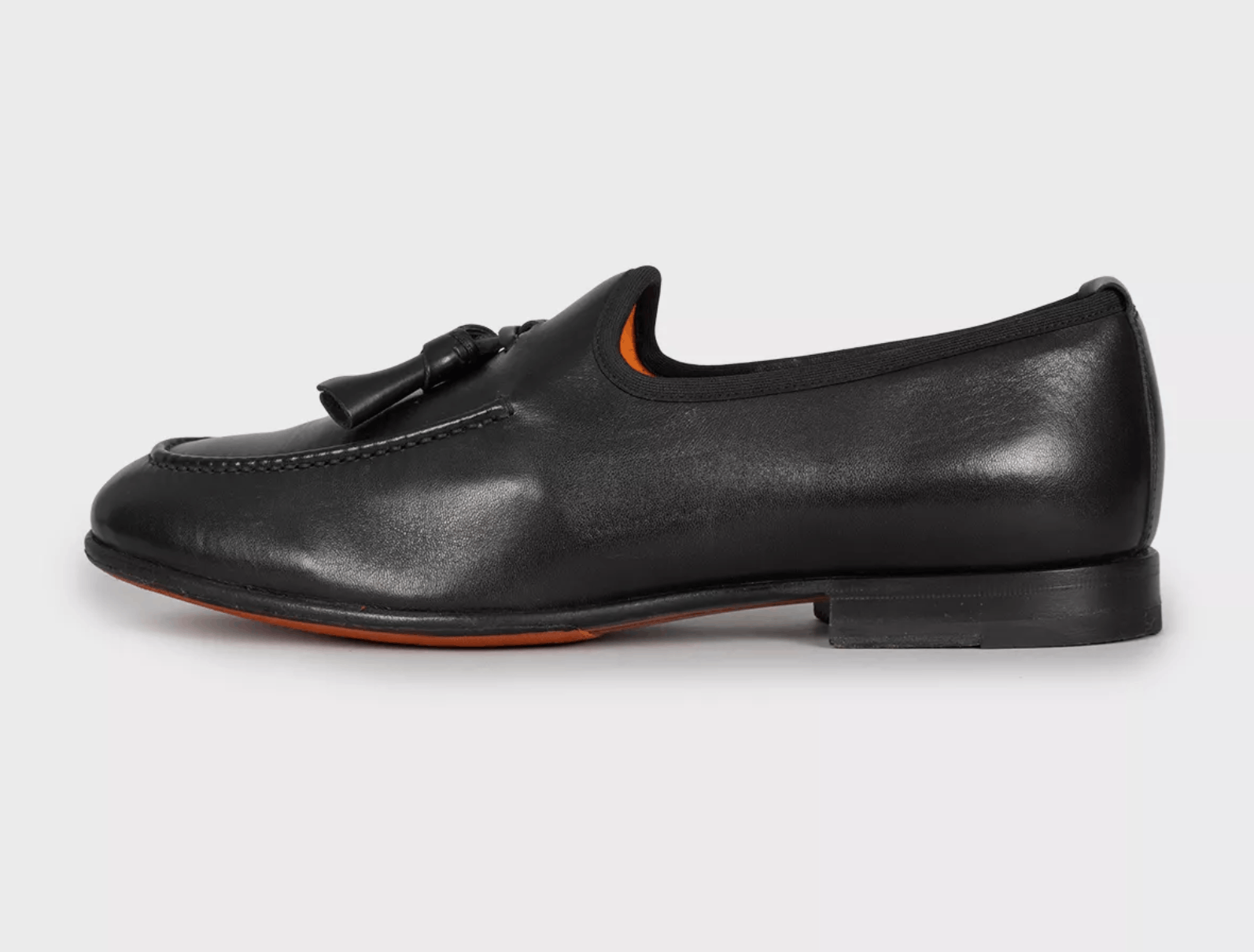 Santoni Santoni Men’s Black Leather Loafers Size US 7 / EU 40 - 1 Thumbnail