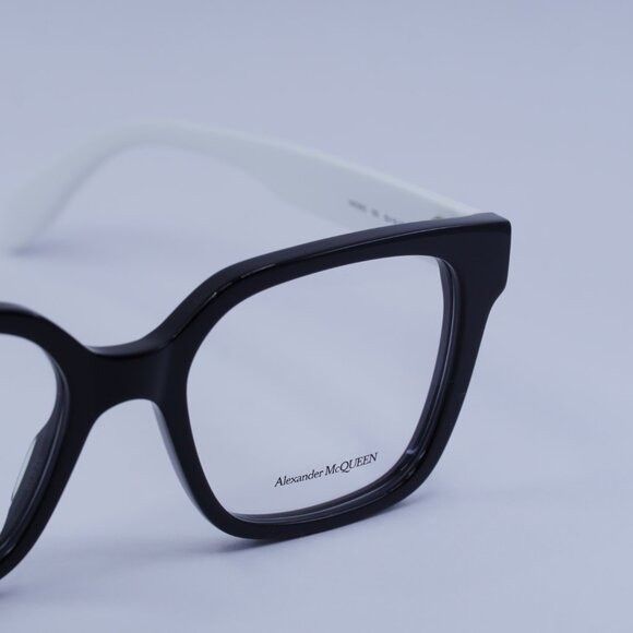 Alexander McQueen Alexander McQueen AM0358O 003 Eyeglasses White/Black 52mm Size ONE SIZE - 2 Thumbnail
