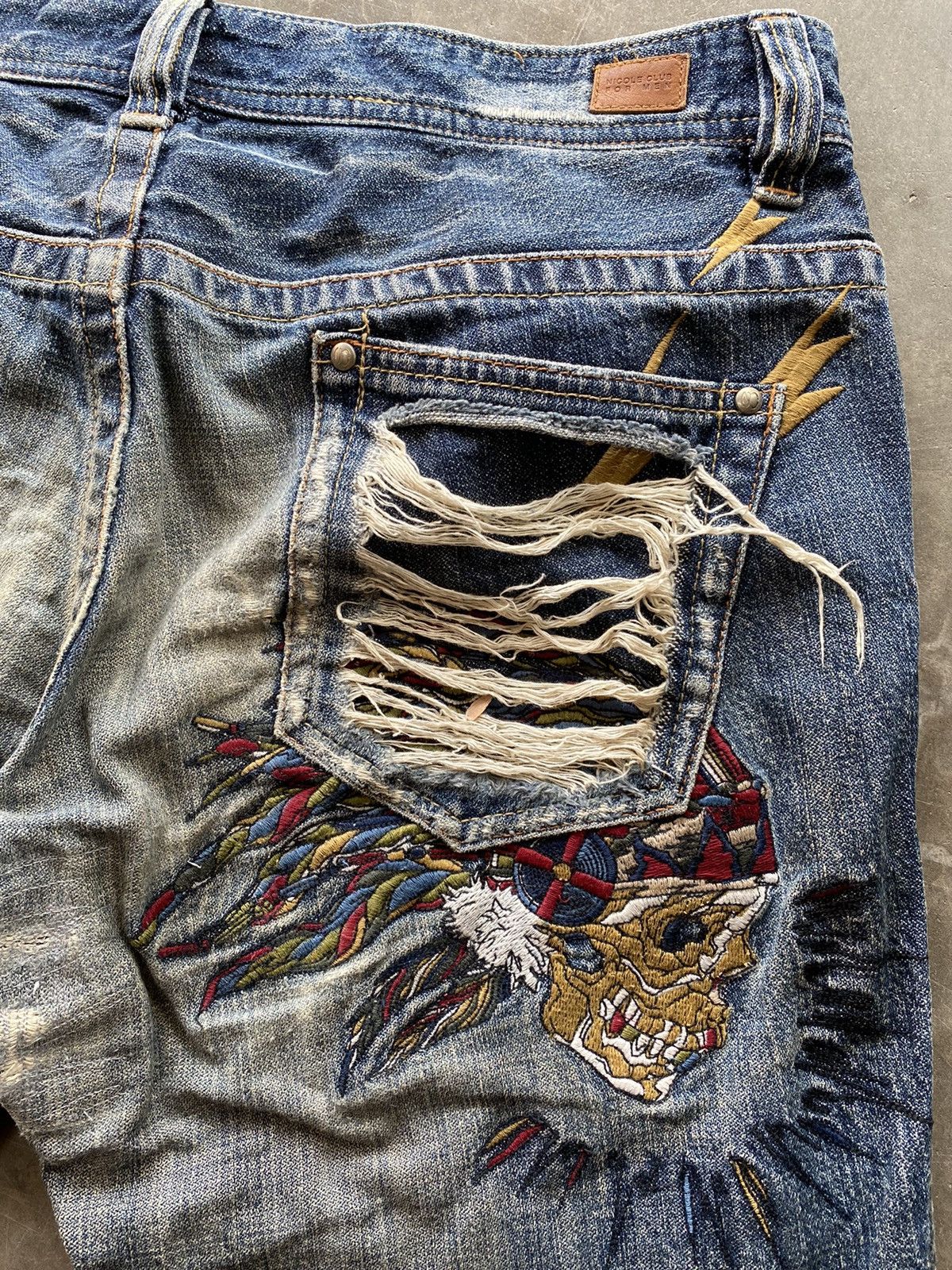 Hysteric Glamour × Nicole Club × Tornado Mart Japanese Nicole Club For Men Embroidery Distressed Denim Size US 33 - 13 Thumbnail