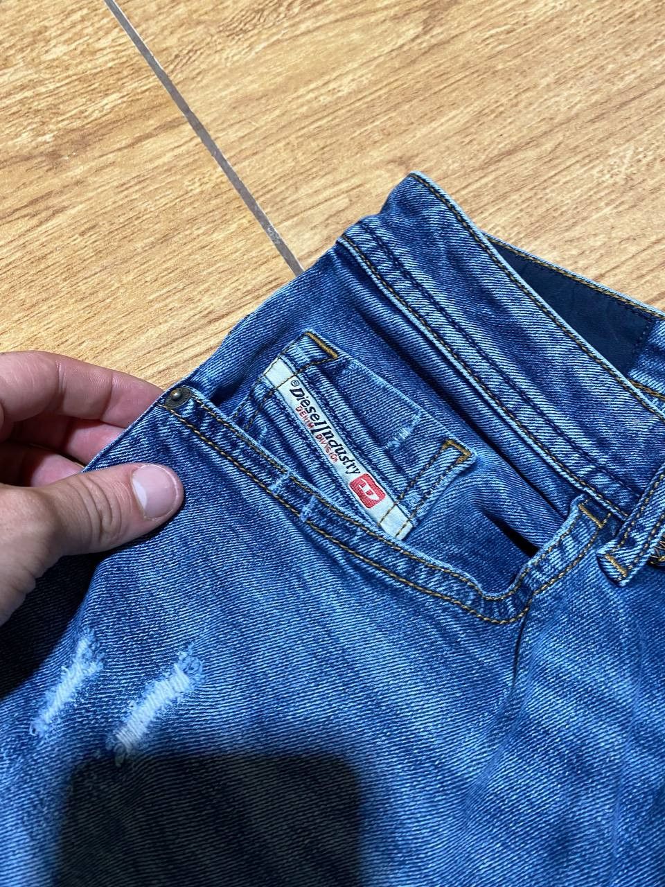 Diesel DIESEL Thommer Jeans Slim Skinny Blue Cotton Stretch Ripped Size US 33 - 5 Thumbnail