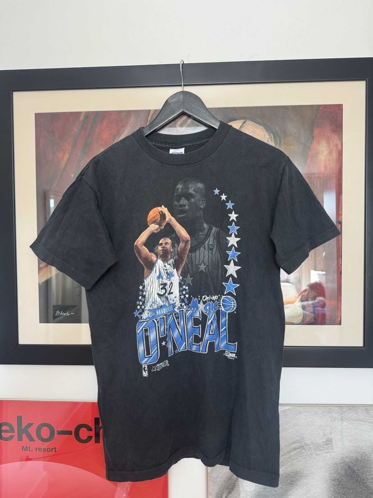 NBA Vintage 90s Shaq Shaquille O’Neal Salem Tee Shirt NBA Rare Size US M / EU 48-50 / 2 - 1 Thumbnail