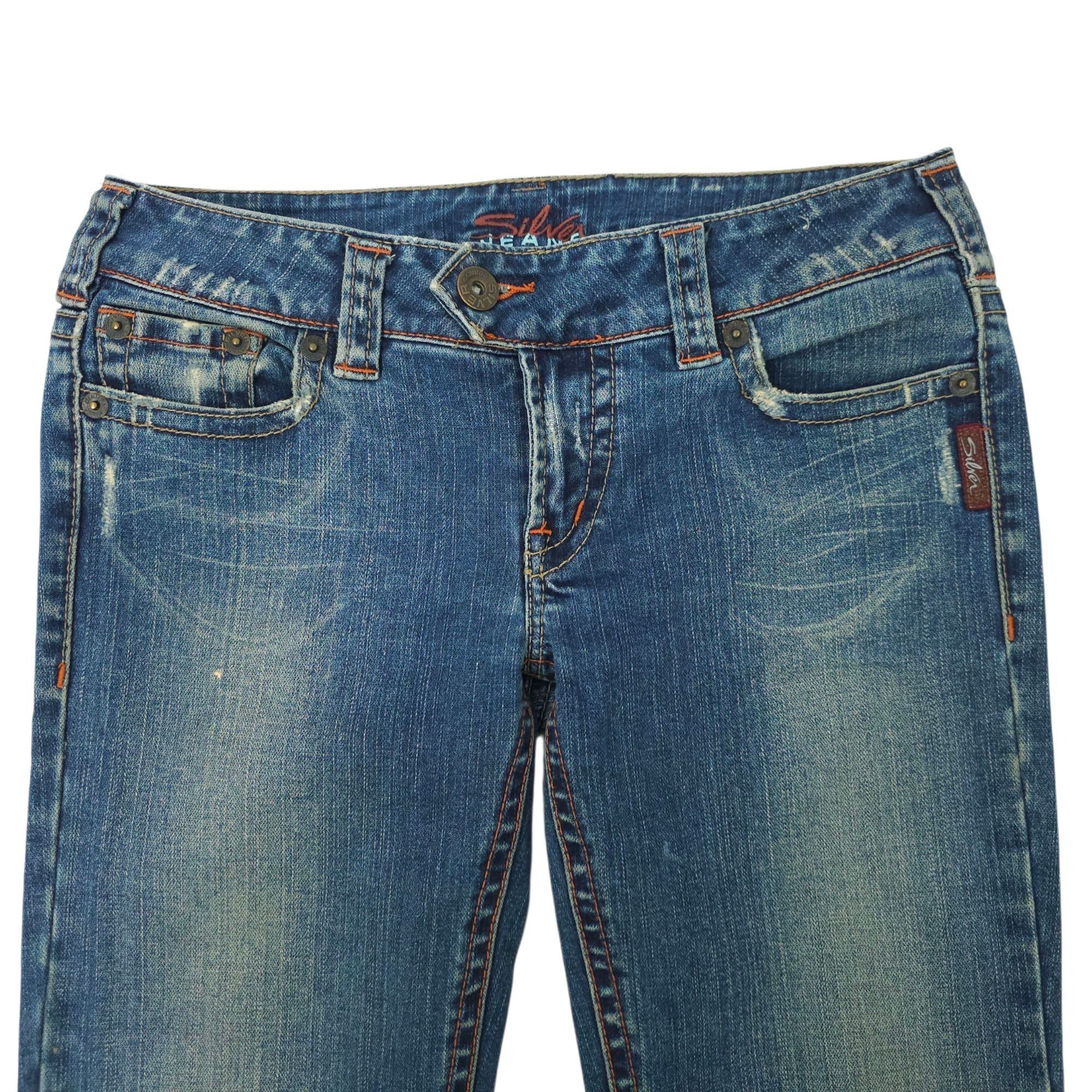 Silver Jeans Co. Silver Jeans Tuesday Flare Denim READ Womens 30x30.5 Low Ris Size 31" - 10 Thumbnail