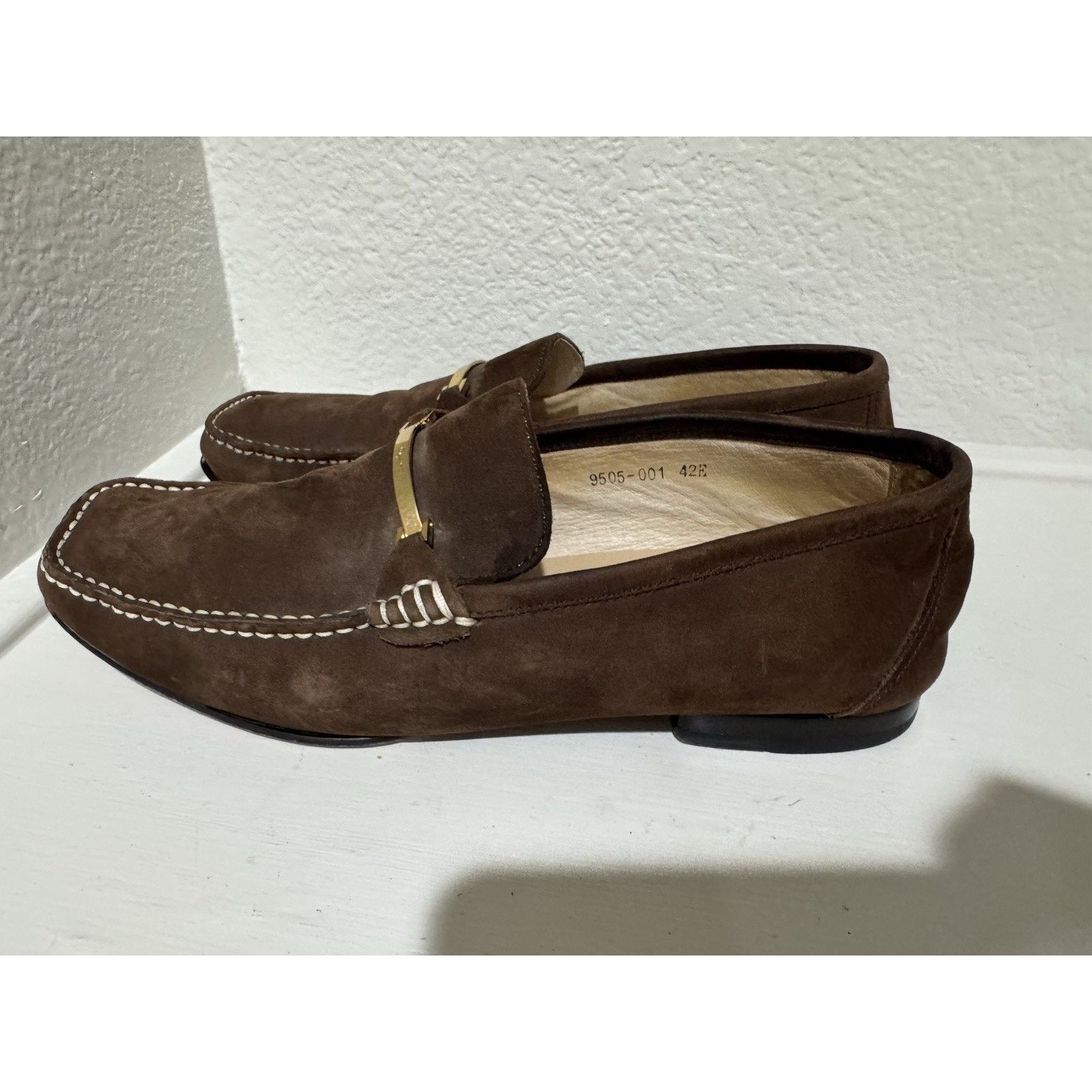 Salvatore Ferragamo Salvatore Ferragamo Mens Brown Suade Slip On Loafer Shoes Size US 9 / EU 42 - 5 Thumbnail