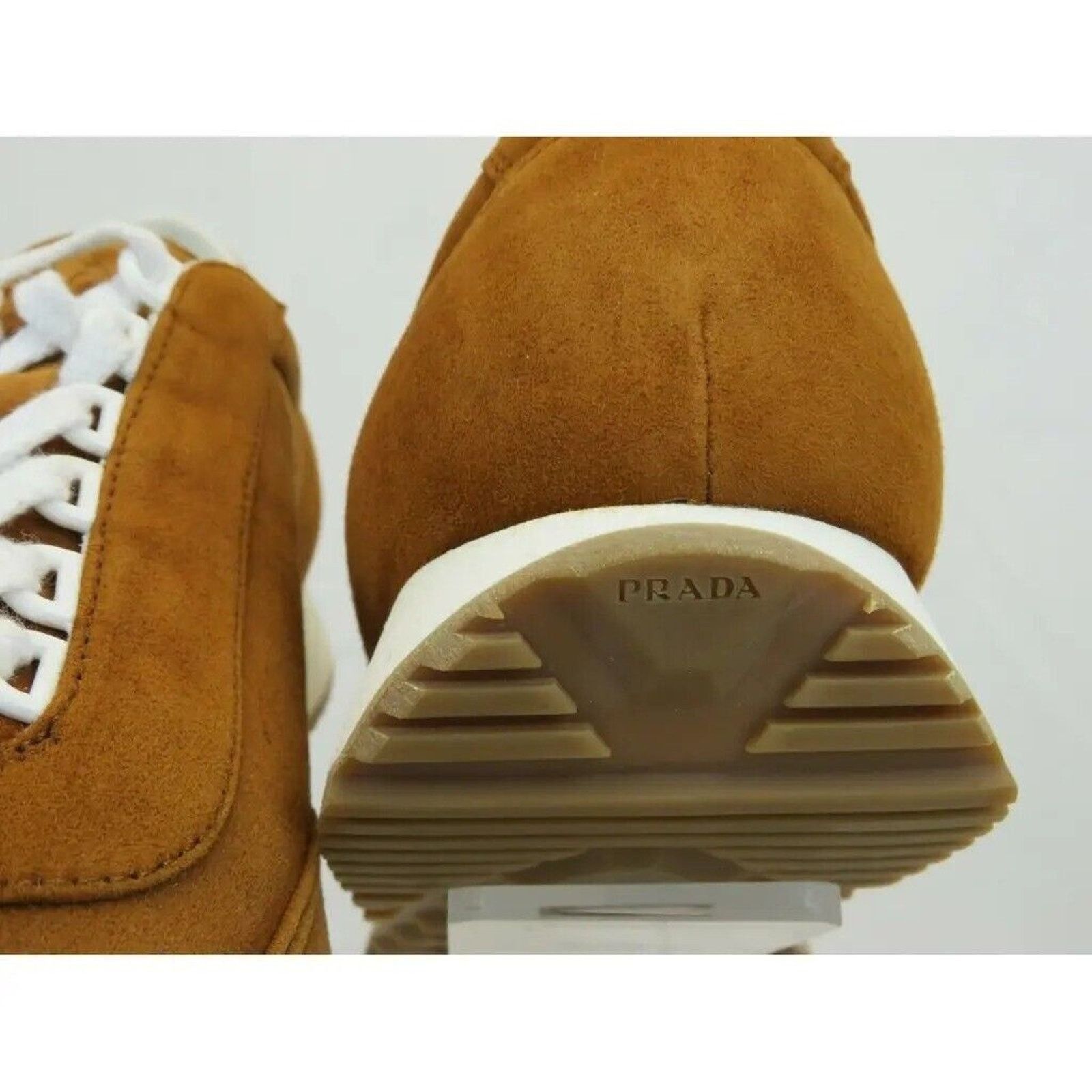 Prada PRADA 2EG286 BROWN SUEDE LOGO LOW LACE UP SNEAKERS 8 / US 9 Size US 9 / EU 42 - 4 Thumbnail