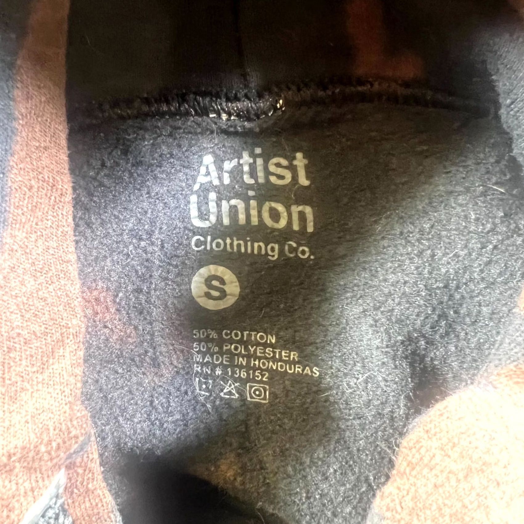CO Artist Union Hoodie Men S Black Brown Tie Dye Skeleton Peace Graphic Shirt Size US S / EU 44-46 / 1 - 6 Thumbnail